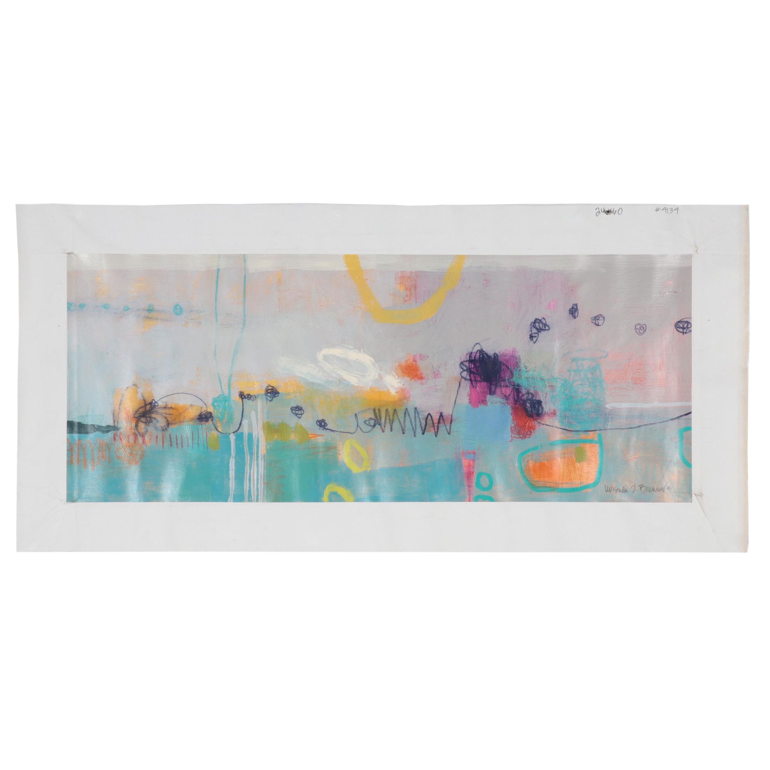 Ursula J. Brenner Large-Scale Abstract Mixed Media Painting, 21st Century