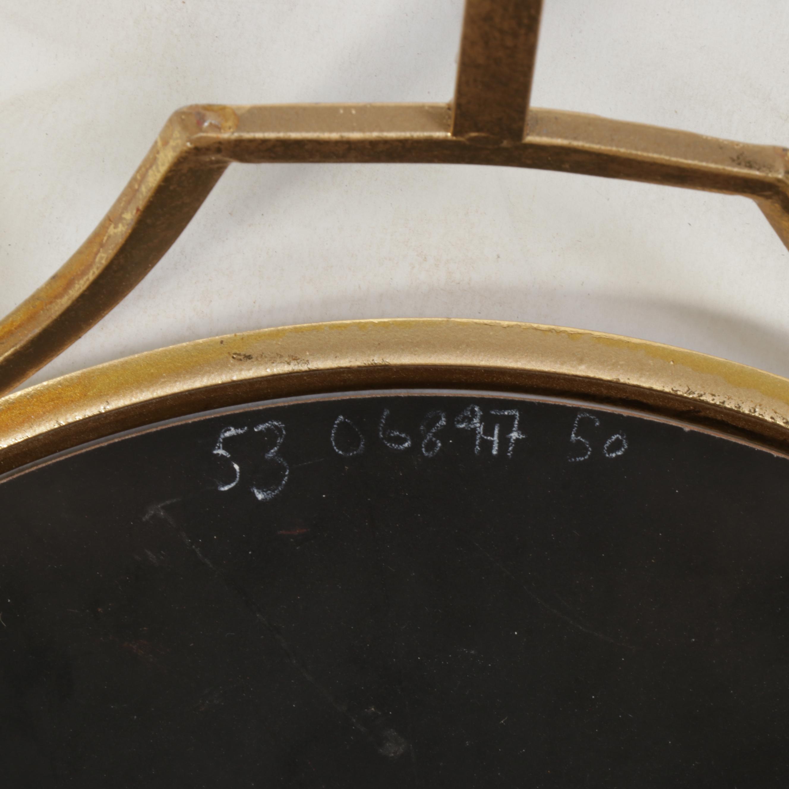 Two Gilt Metal and Mirrored Glass Side Tables, Incl. Three Hands Corp.