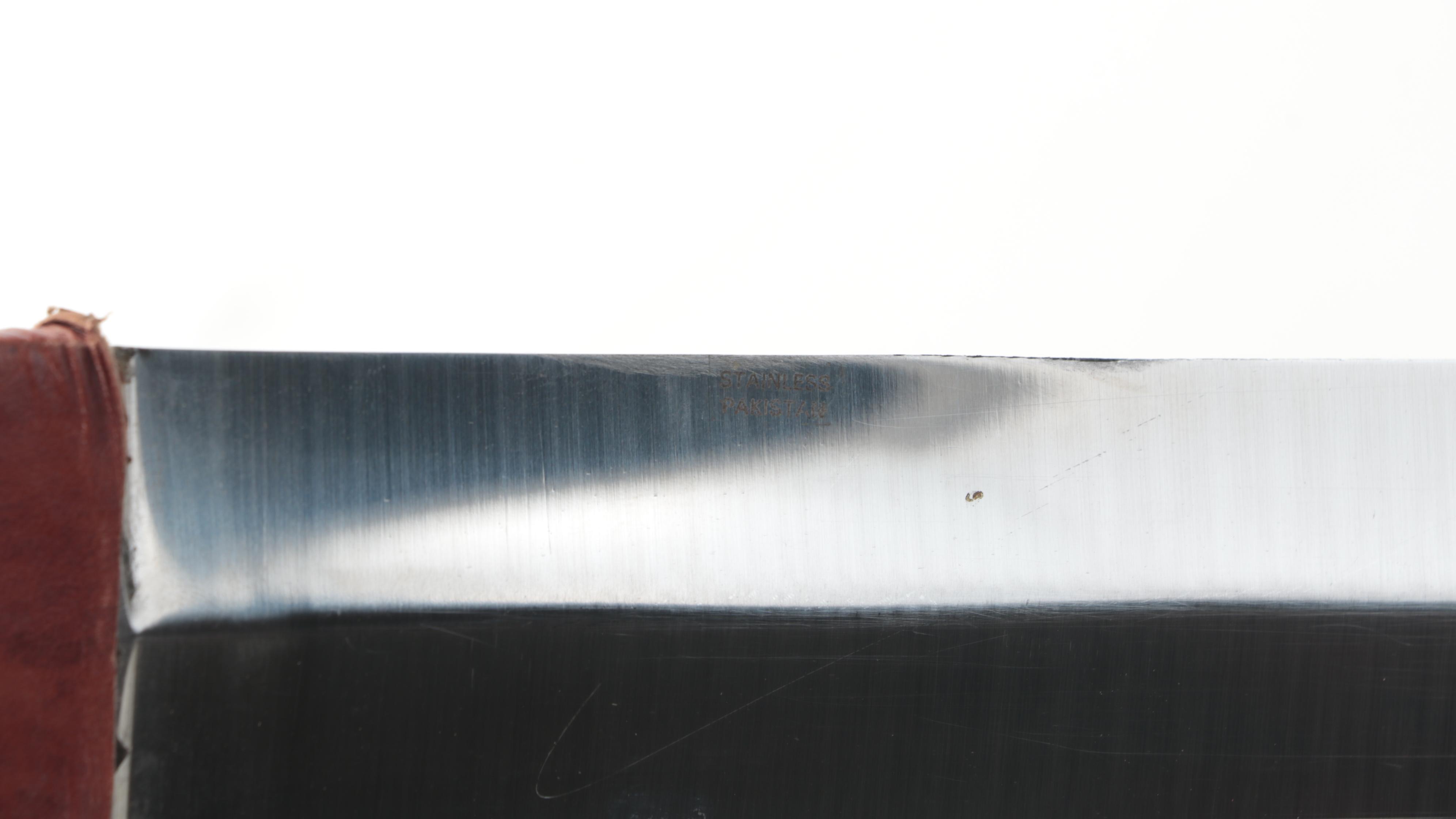 Steel and Leather Decorative Claymore with Leather Scabbard