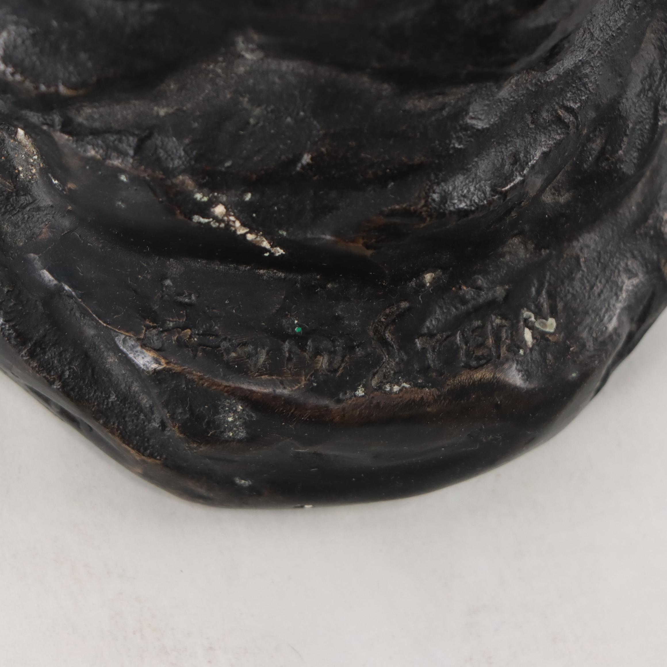 Erwin Stern Cast Bronze Sculpture of Fisherman Pulling in a Net