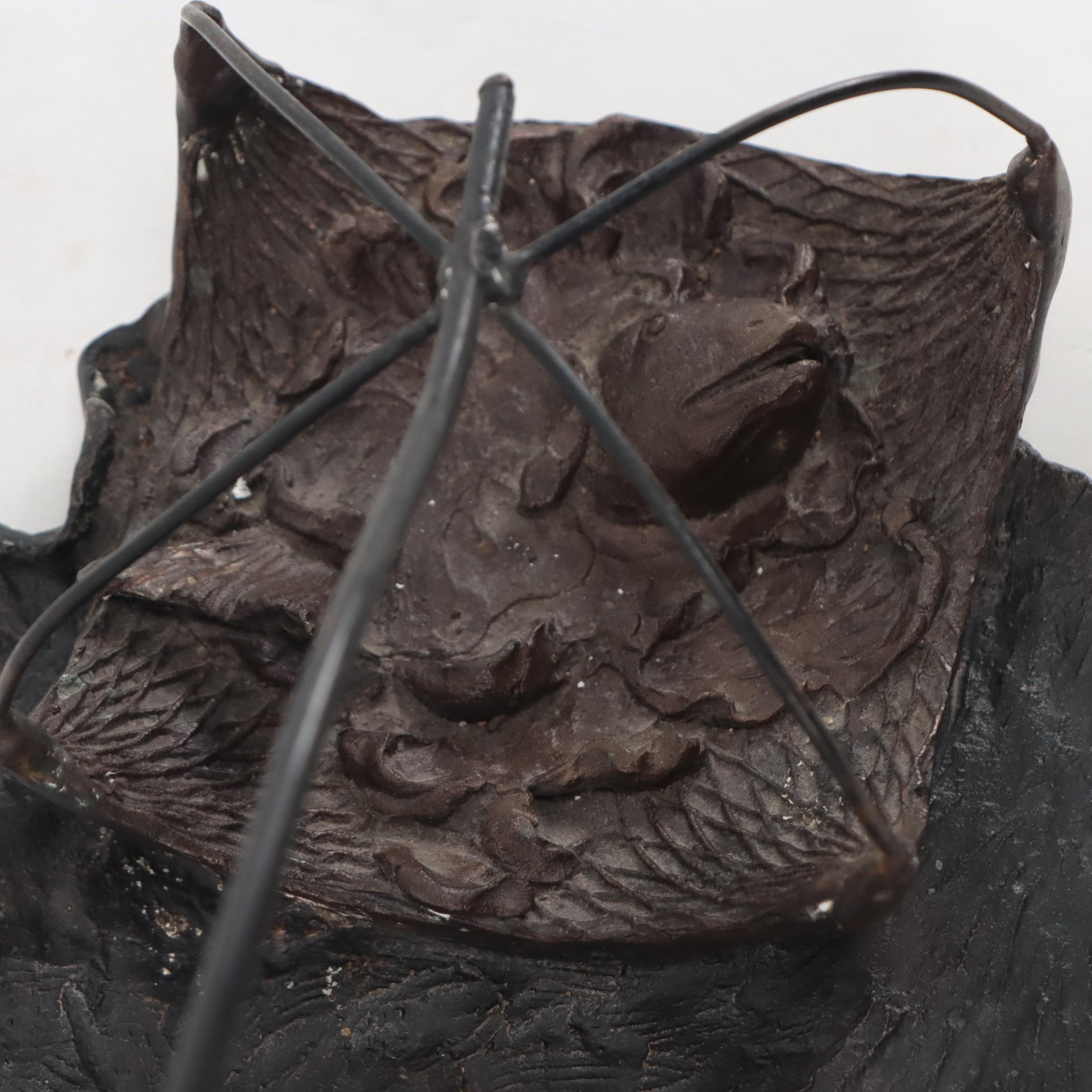 Erwin Stern Cast Bronze Sculpture of Fisherman Pulling in a Net