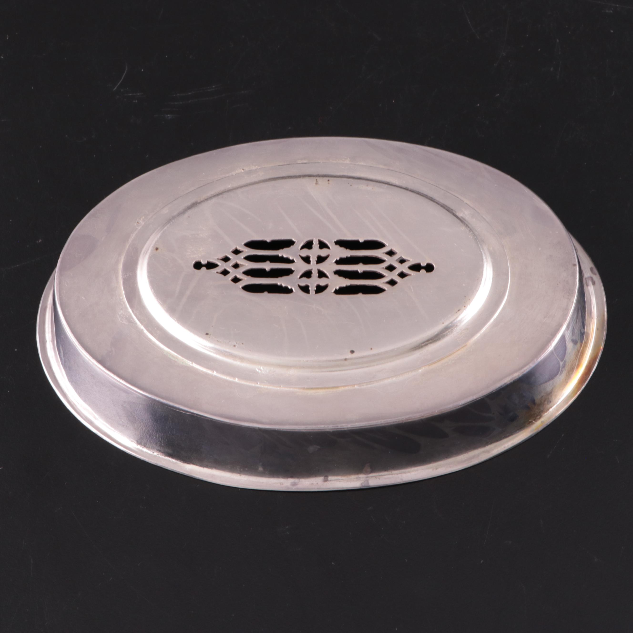 English Silver Plate Dome Top Serving Dish with Drain Tray, Late 19th Century