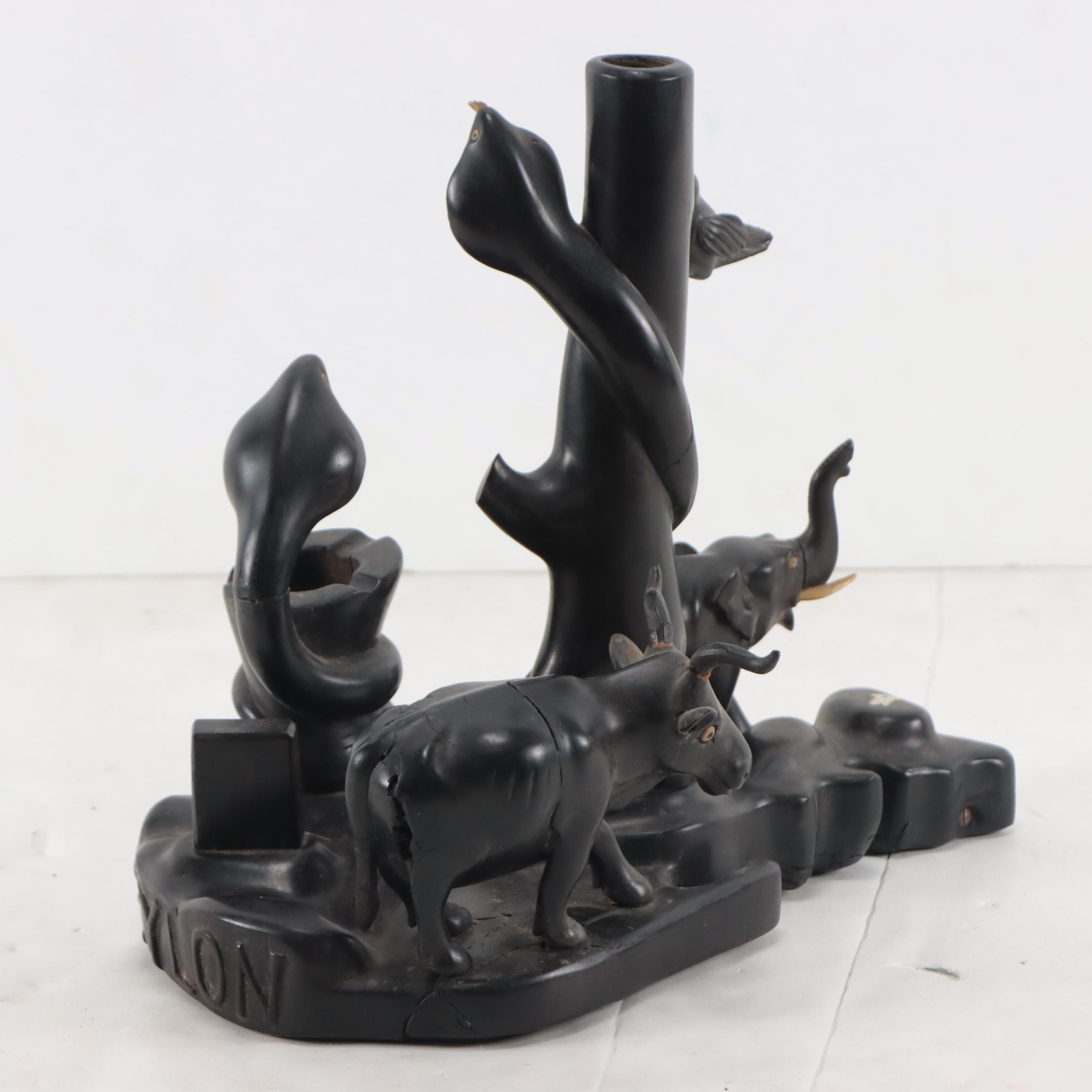 Sri Lankan Carved Ebony Sculpture With Animal Motif