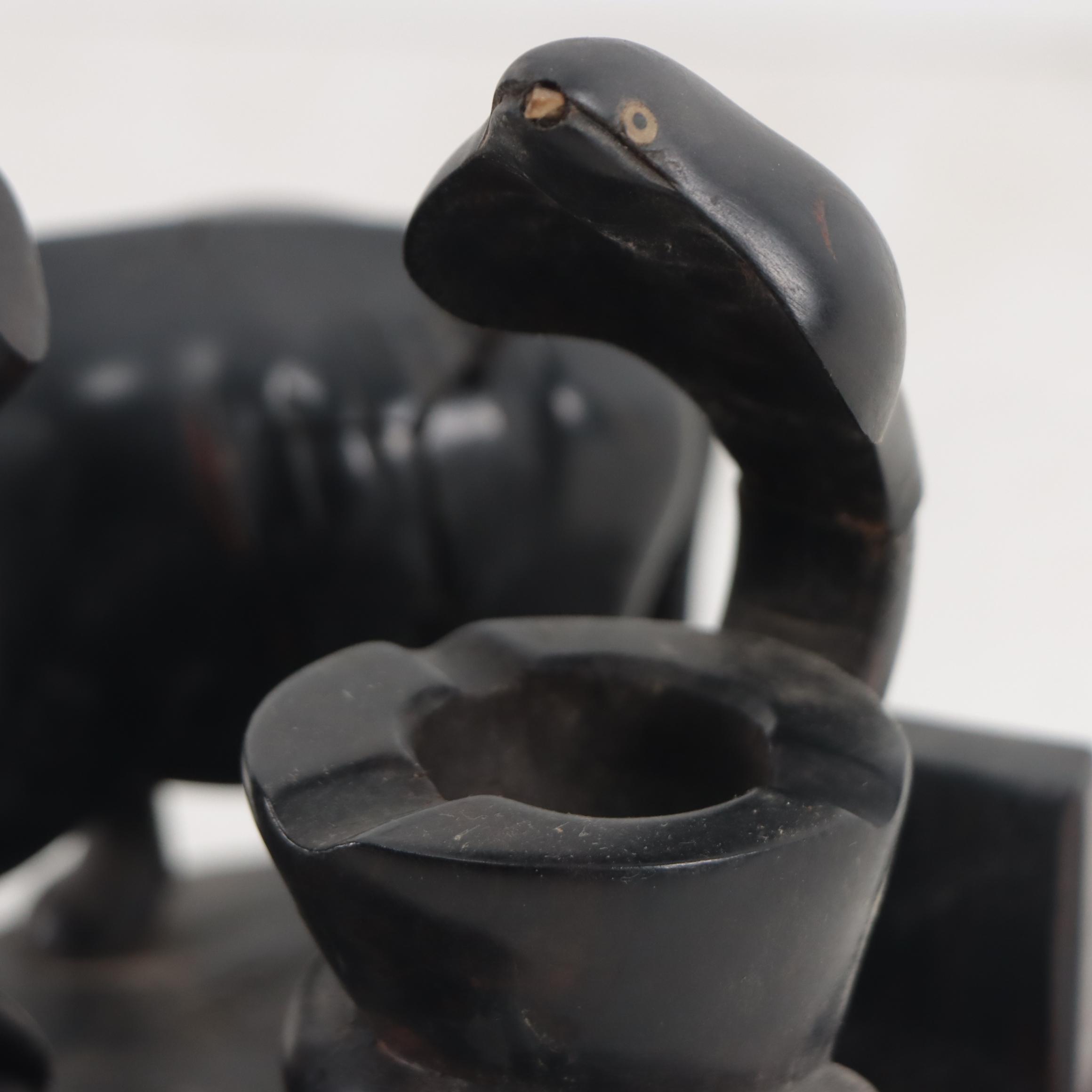Sri Lankan Carved Ebony Sculpture With Animal Motif
