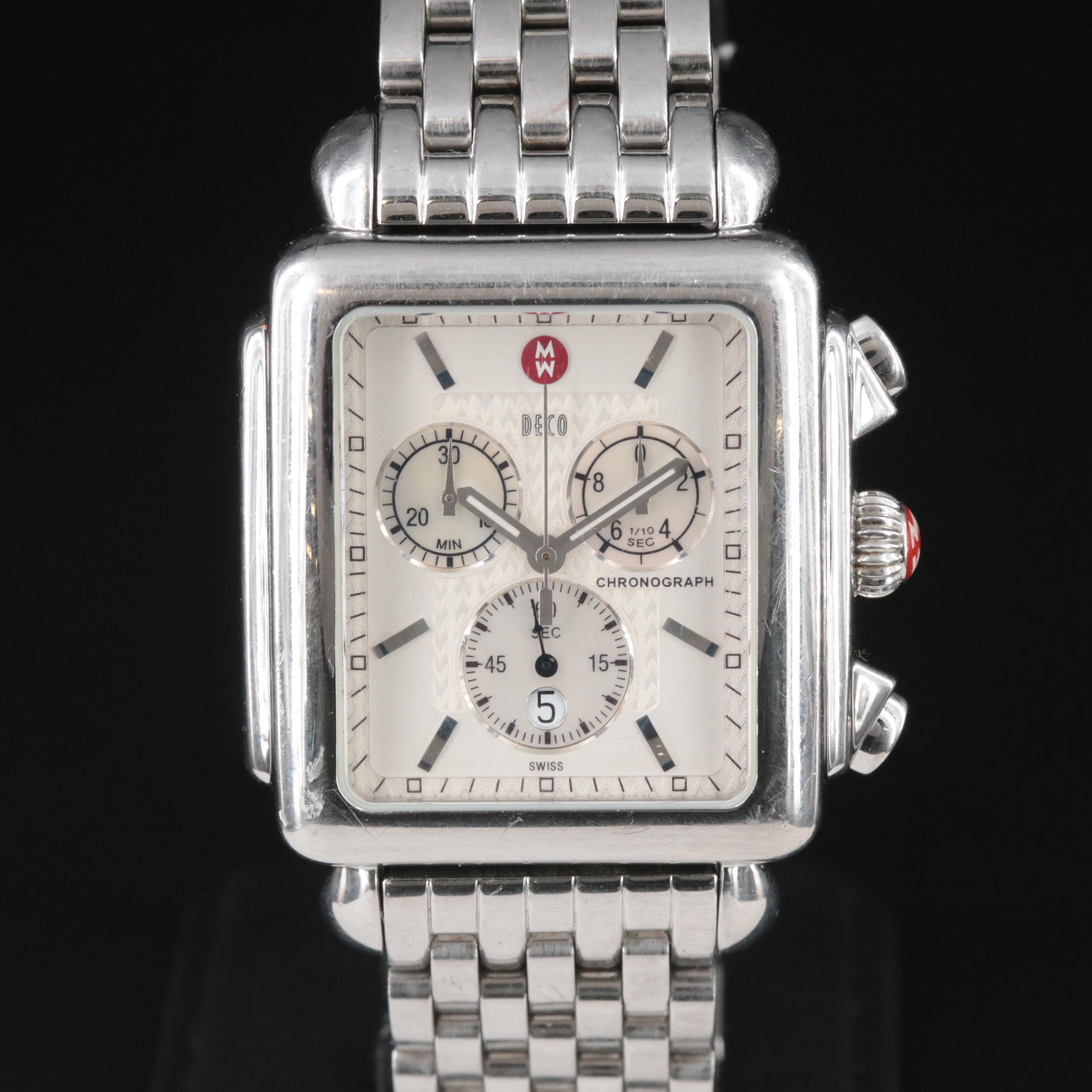 Michele Deco Chronograph Date Stainless Steel Watch