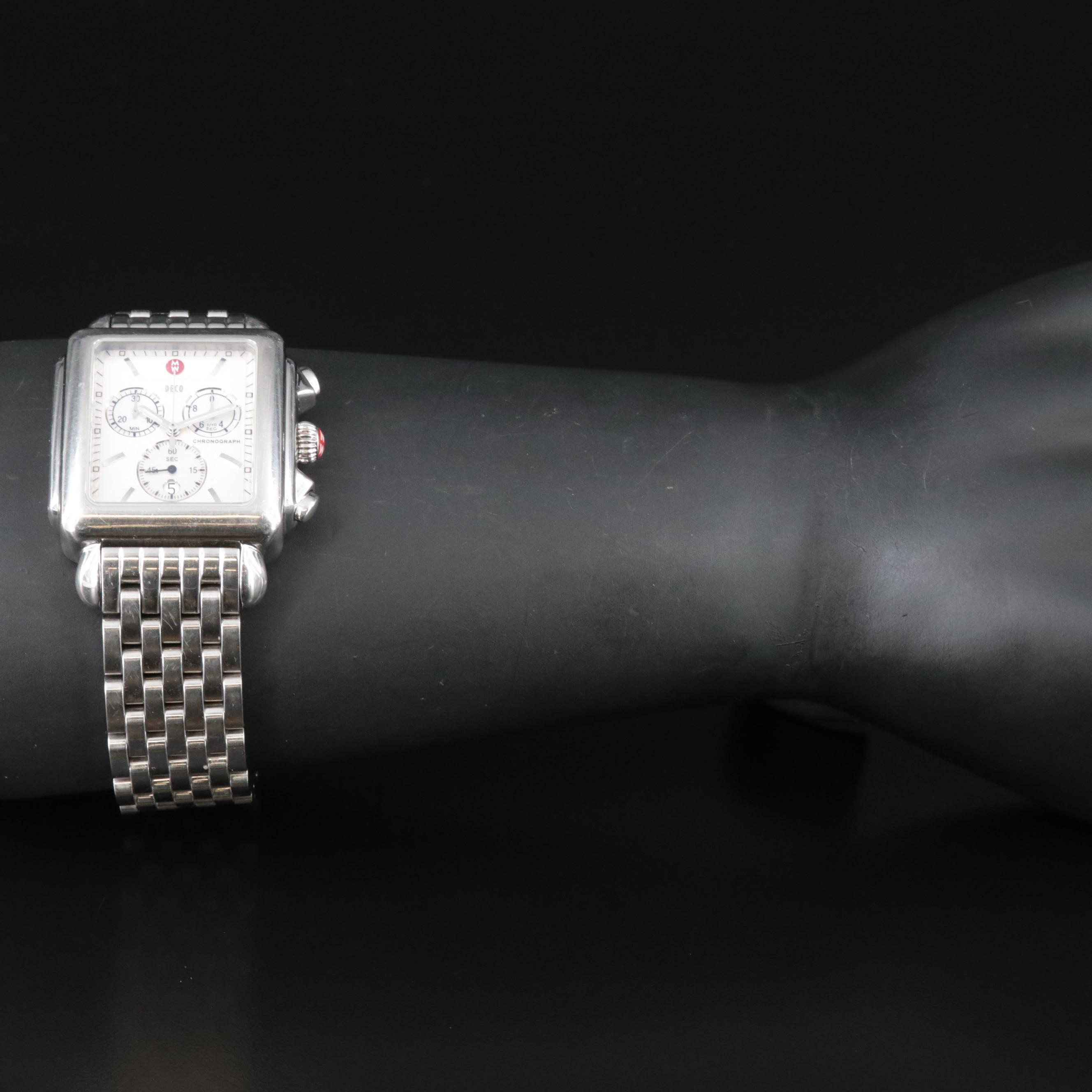 Michele Deco Chronograph Date Stainless Steel Watch