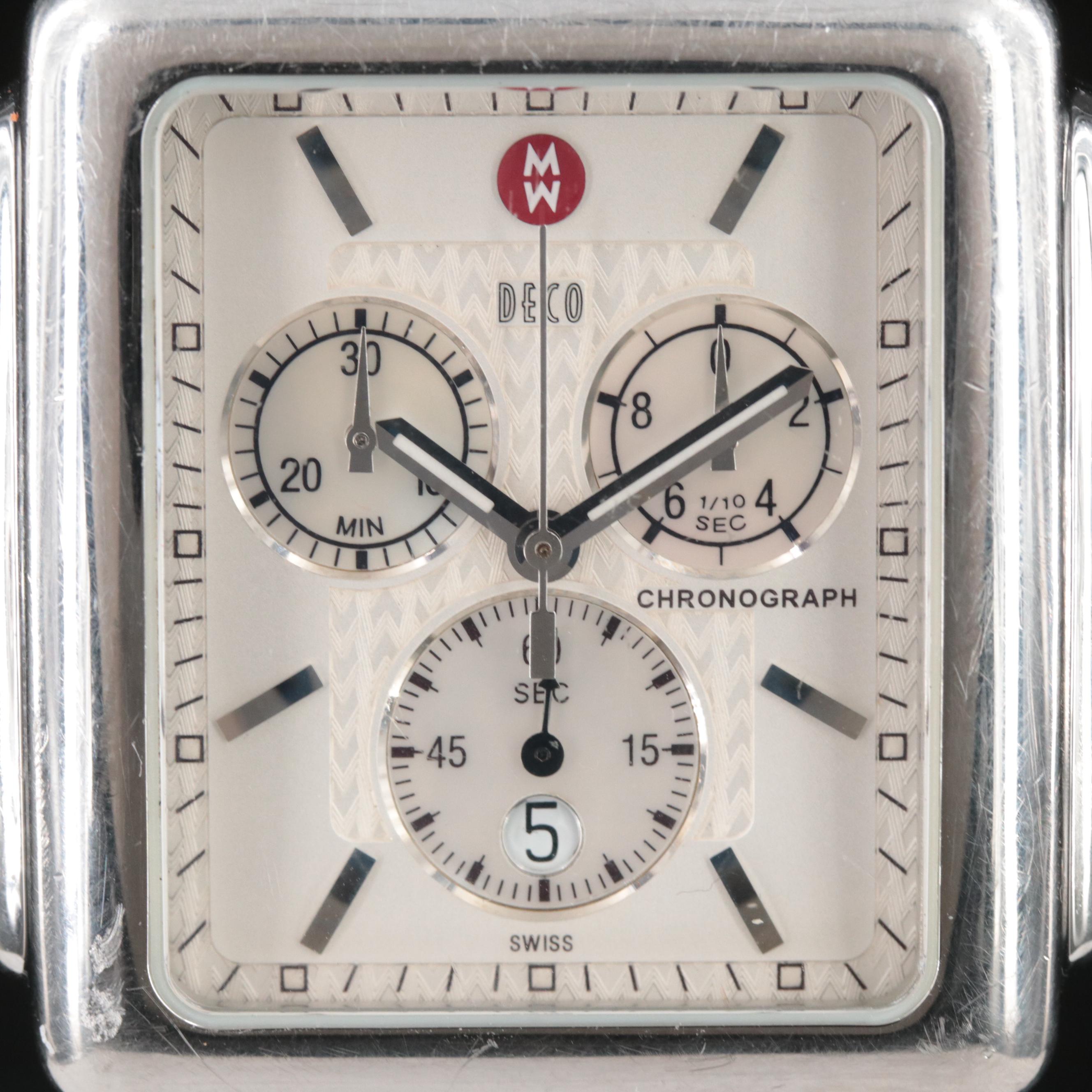 Michele Deco Chronograph Date Stainless Steel Watch