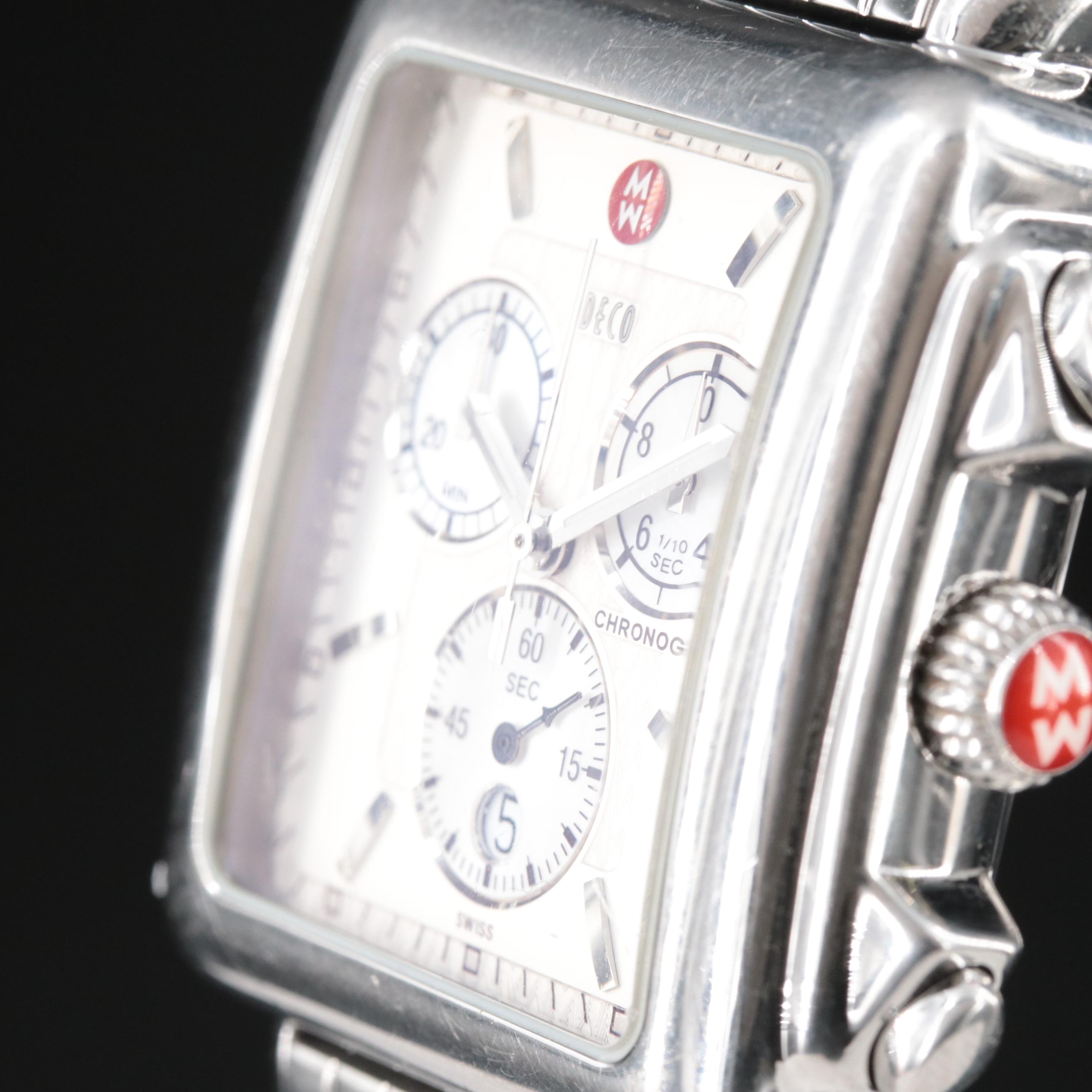 Michele Deco Chronograph Date Stainless Steel Watch