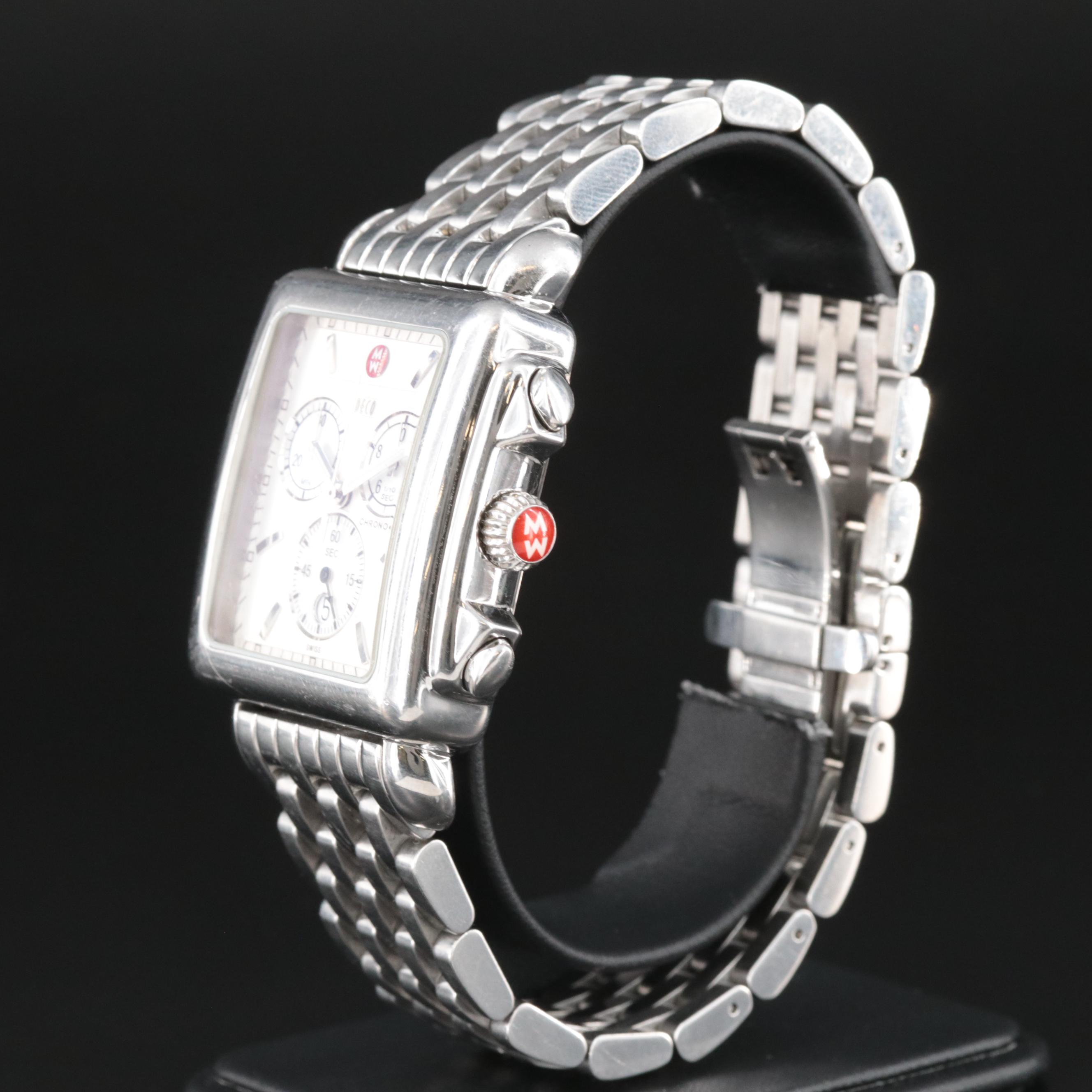 Michele Deco Chronograph Date Stainless Steel Watch