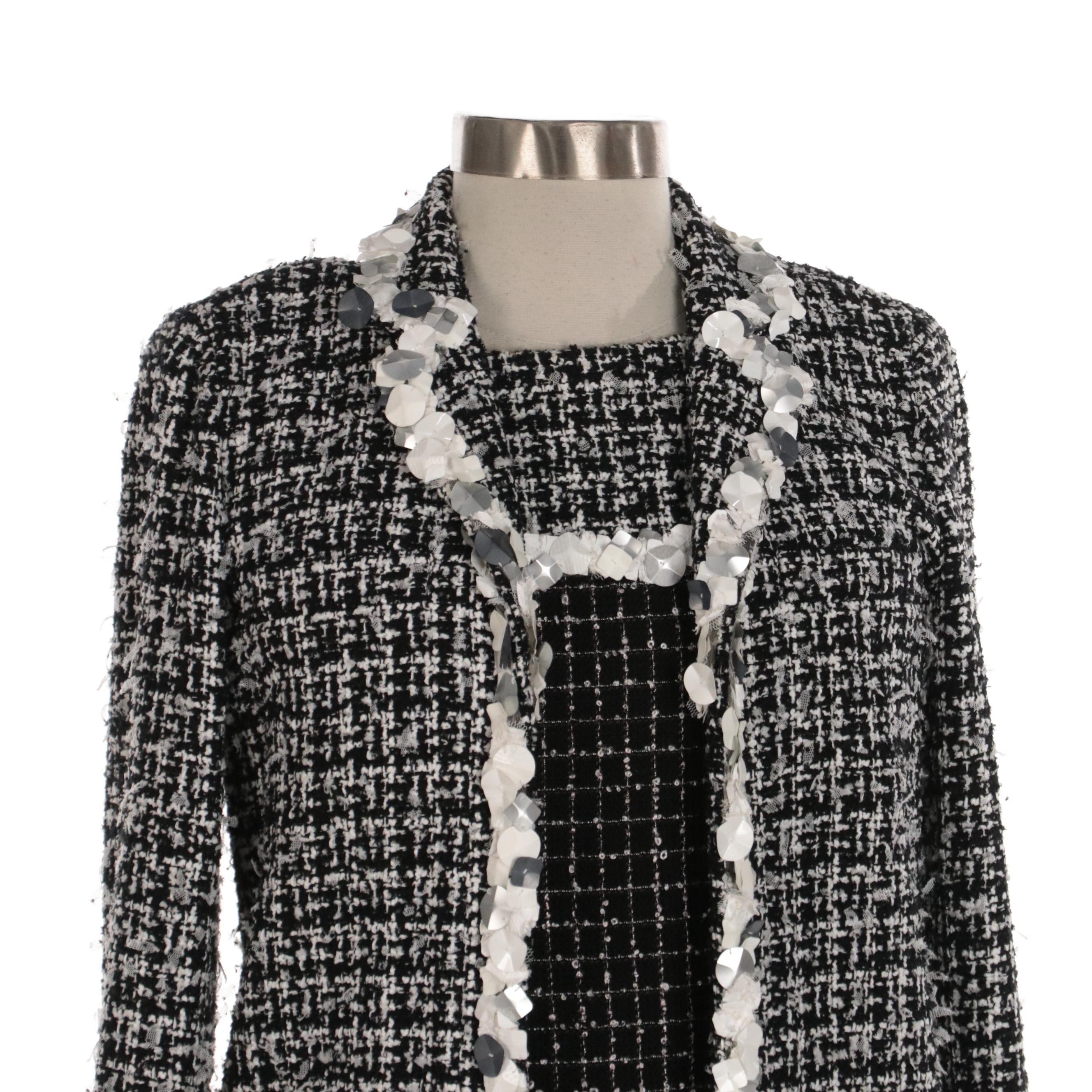 Chanel Embellished Bouclé Tweed Dress and Coat Set