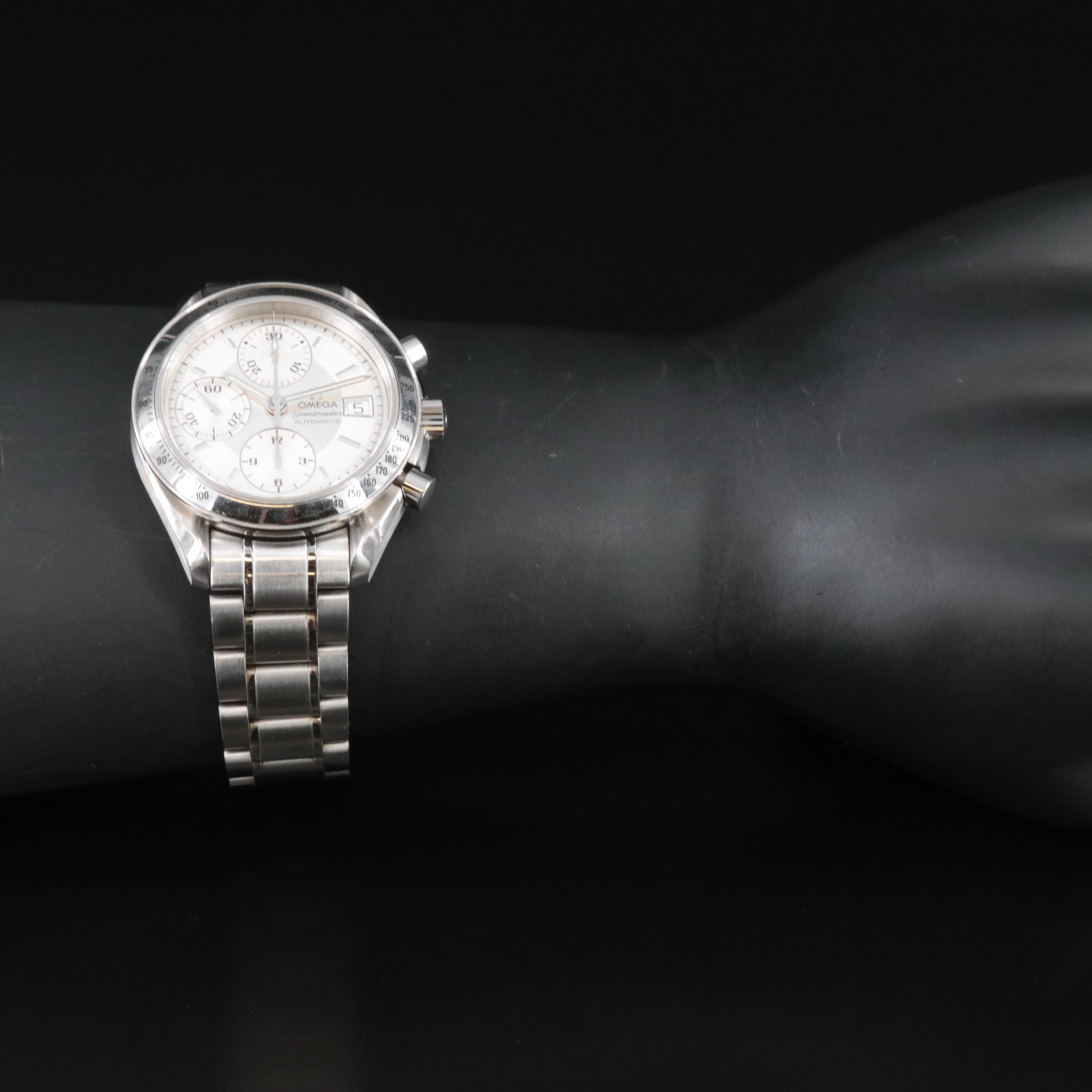 1999 Omega Speedmaster Automatic Chronograph Silver Dial Date Watch