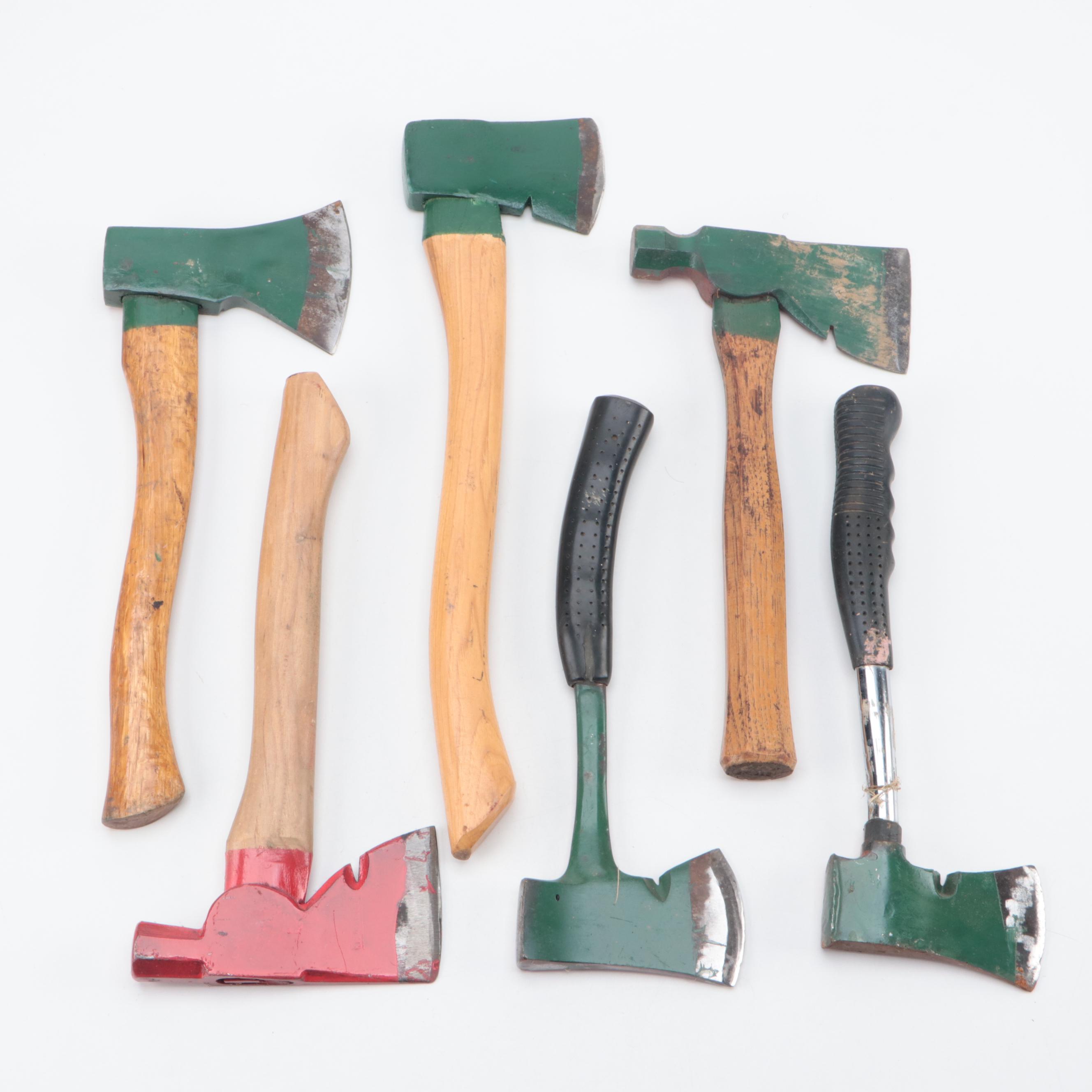 Defiance Wood Handle Hand Axe with More Hand Axes