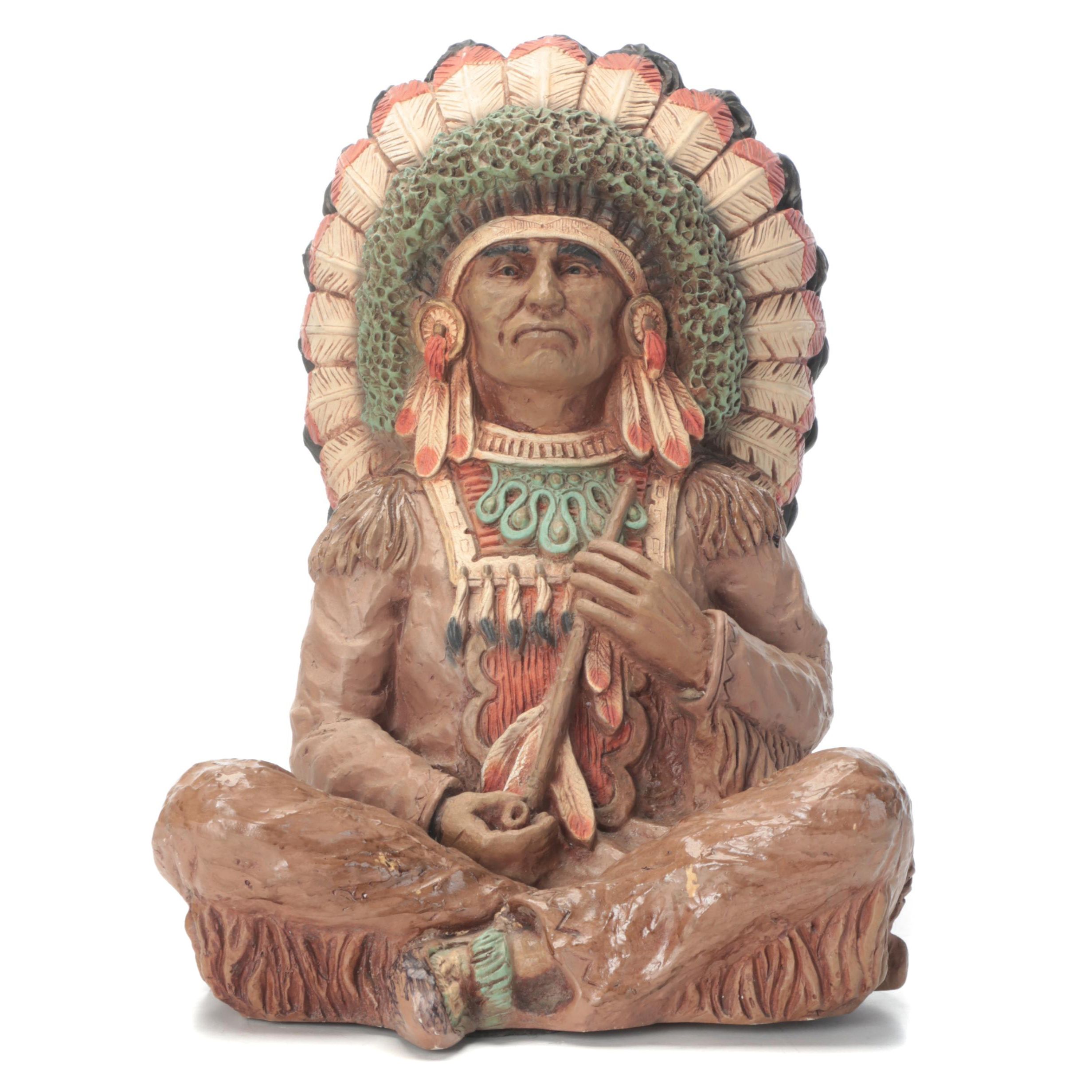 Vaughn Kendrick Native American Chief Statue