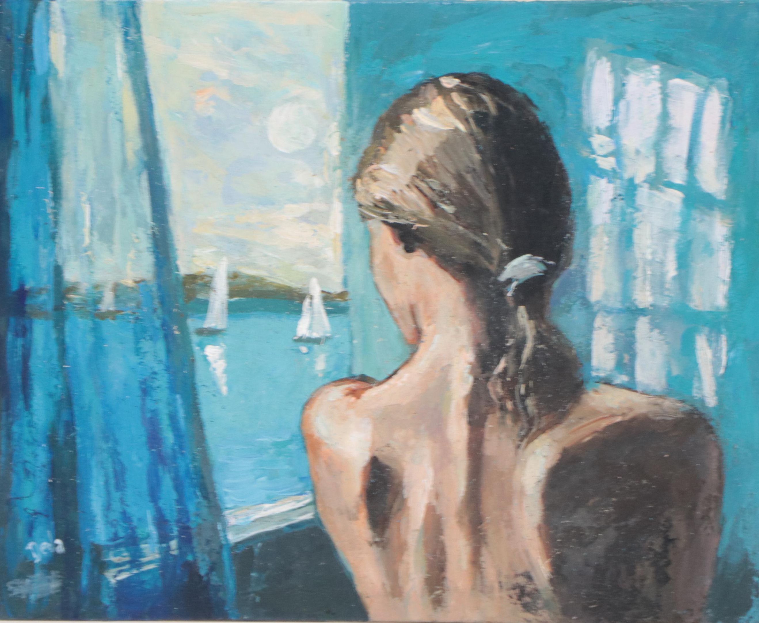 Adam Deda Oil Painting "The Blue Room," 2023