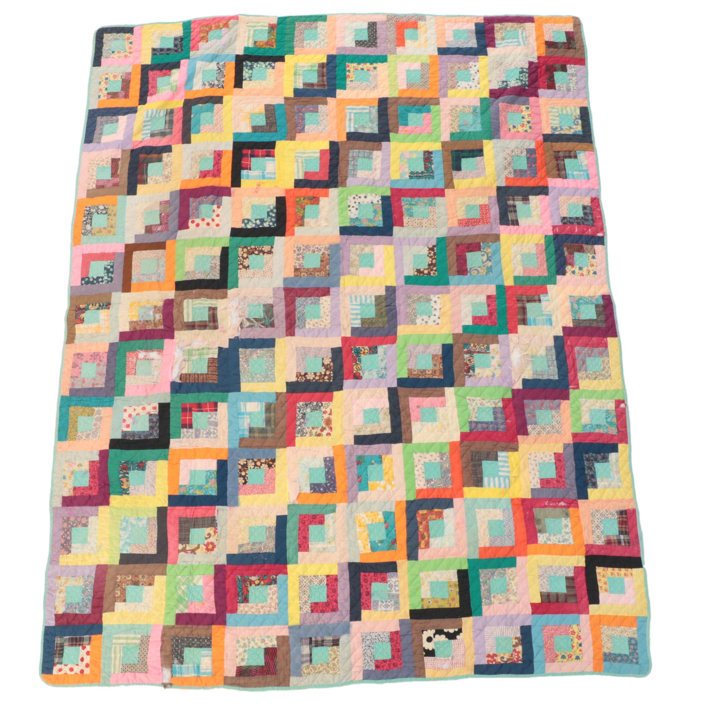 Handmade "Log Cabin" Quilt