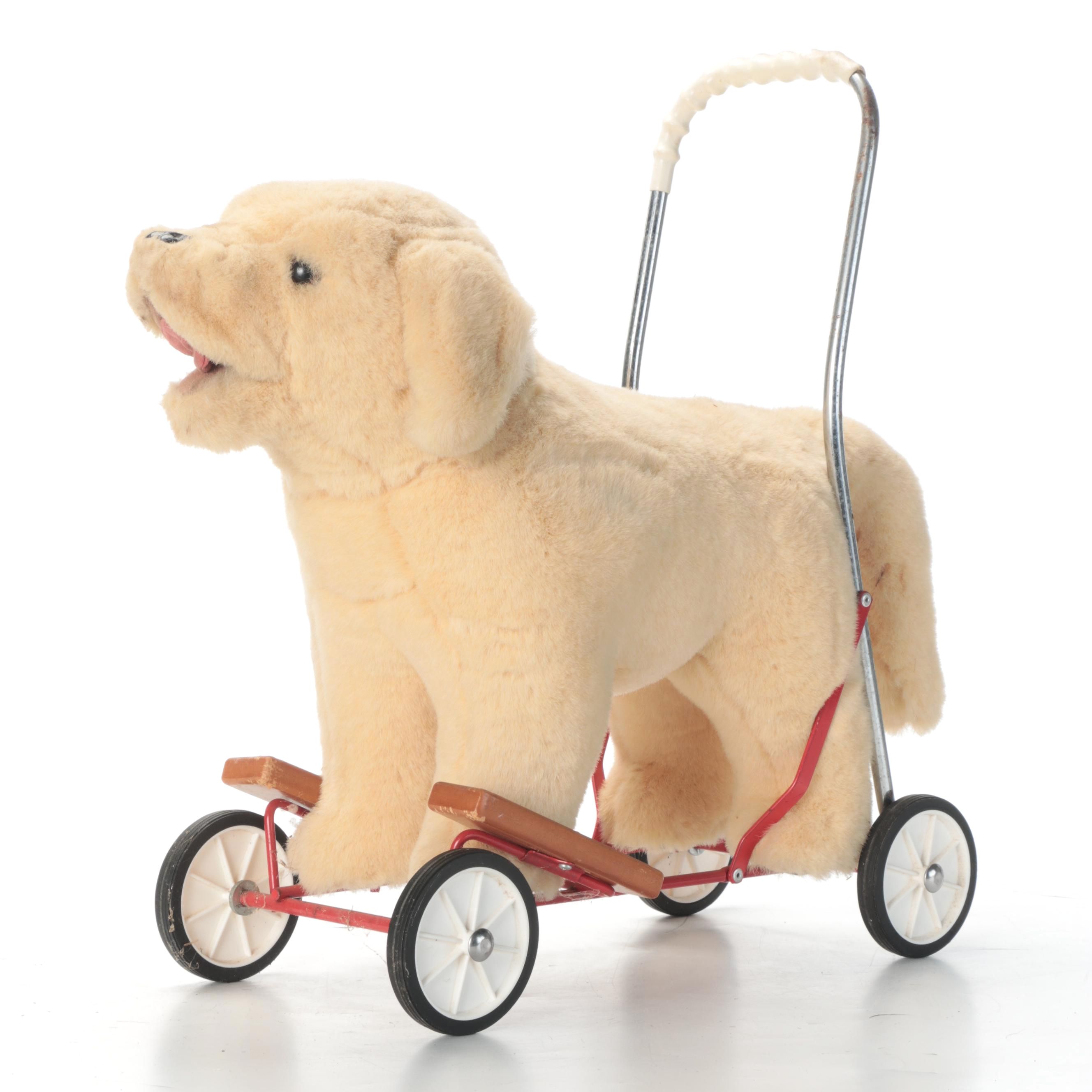 Mulholland and Bailie Push Along Plush Dog on Wheels