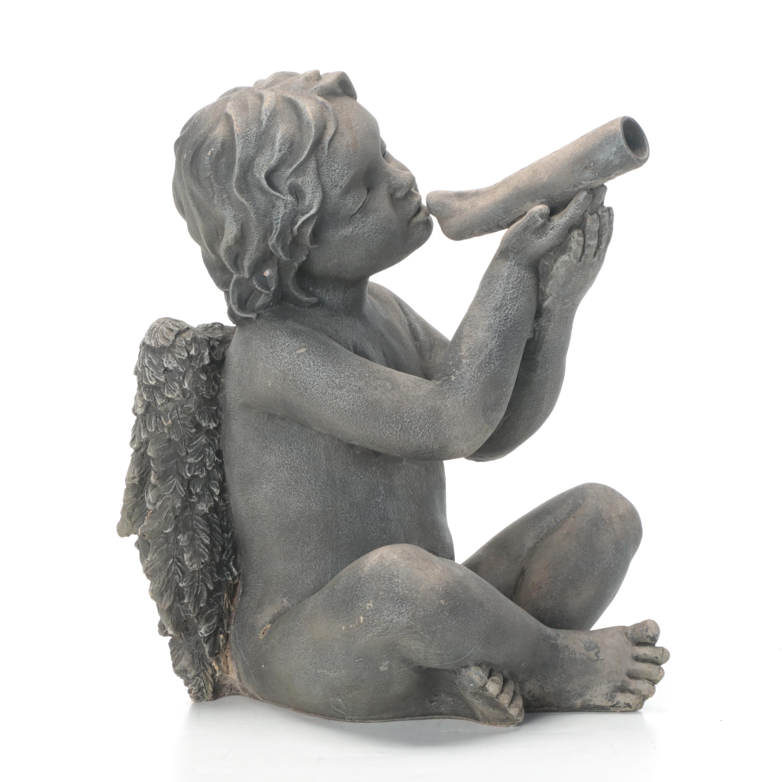 Cast Composite Putti Garden Statues