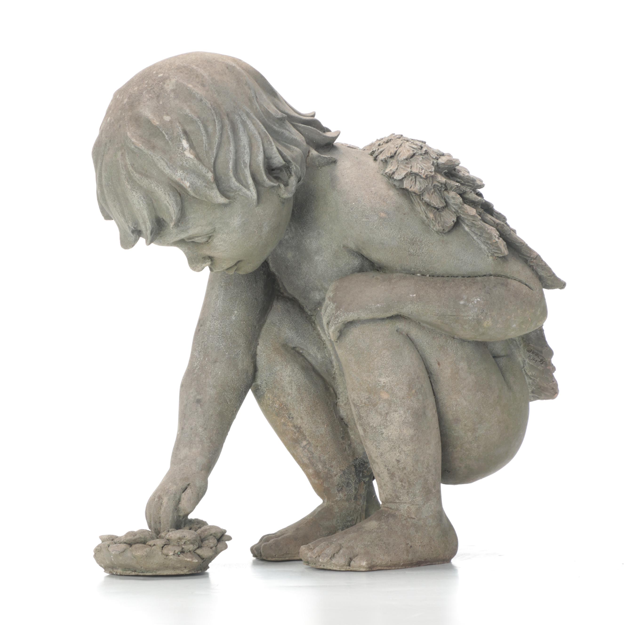 Cast Composite Putti Garden Statues