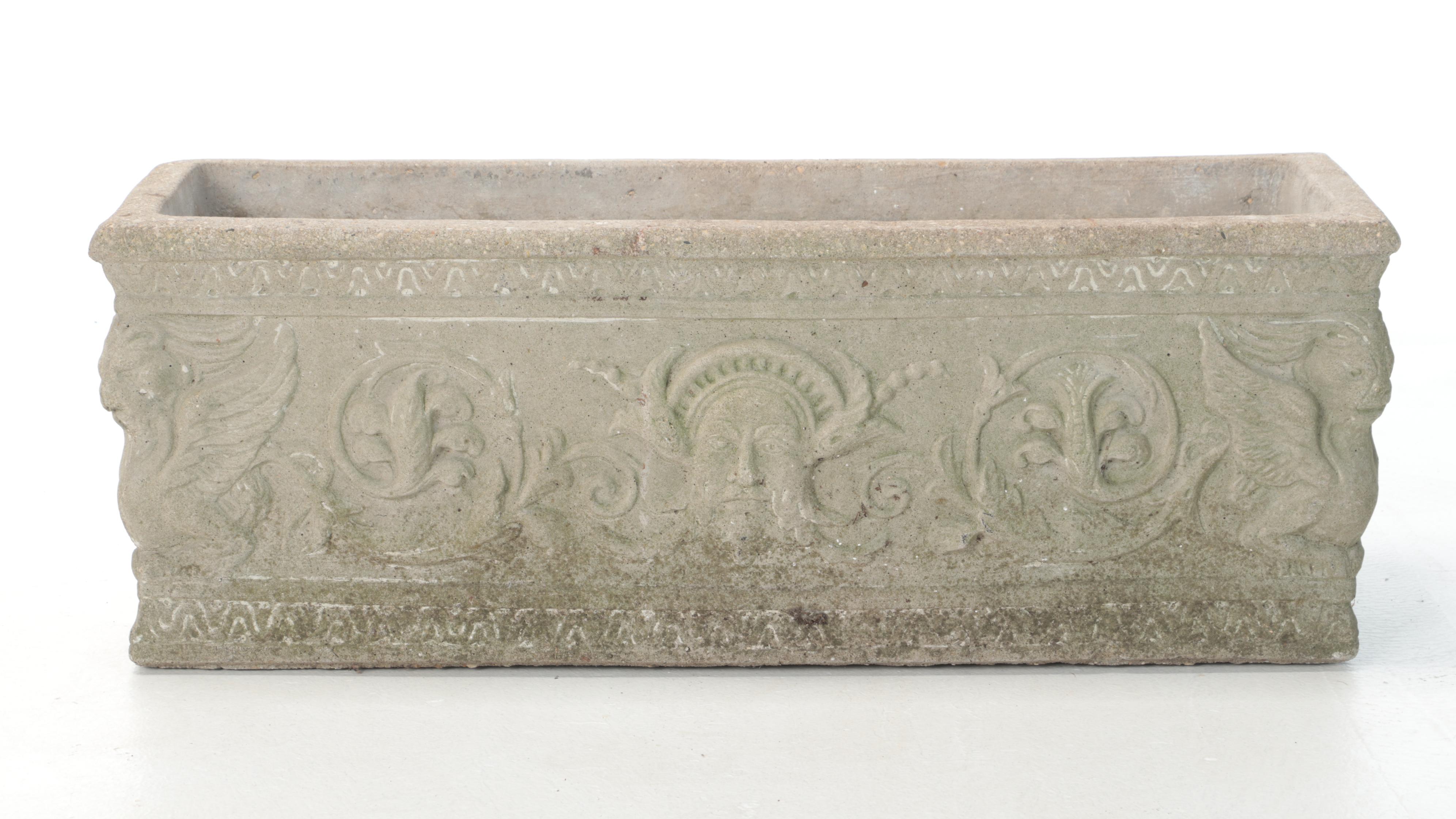 Neoclassical Style Cast Concrete Garden Planter