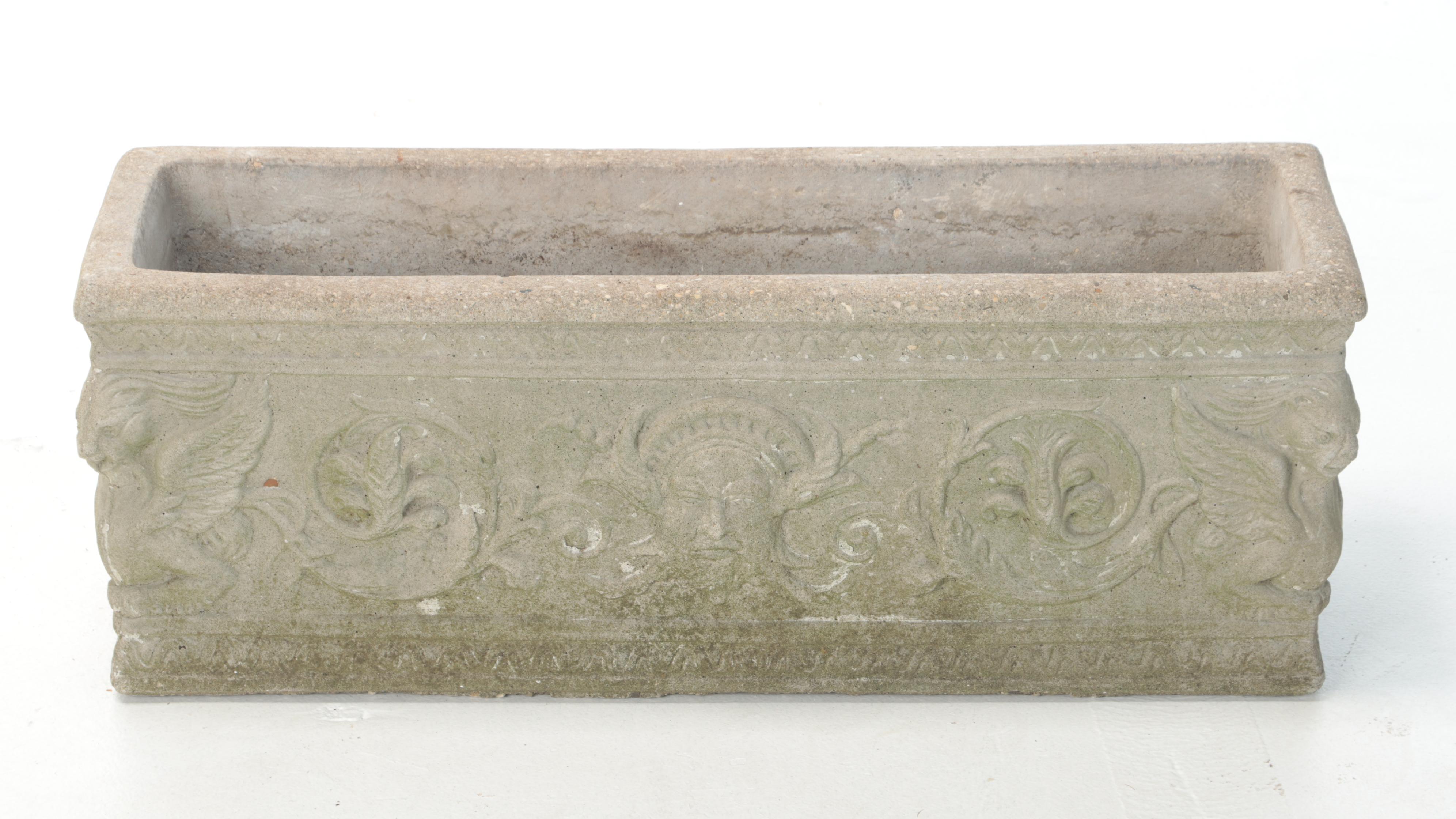 Neoclassical Style Cast Concrete Garden Planter