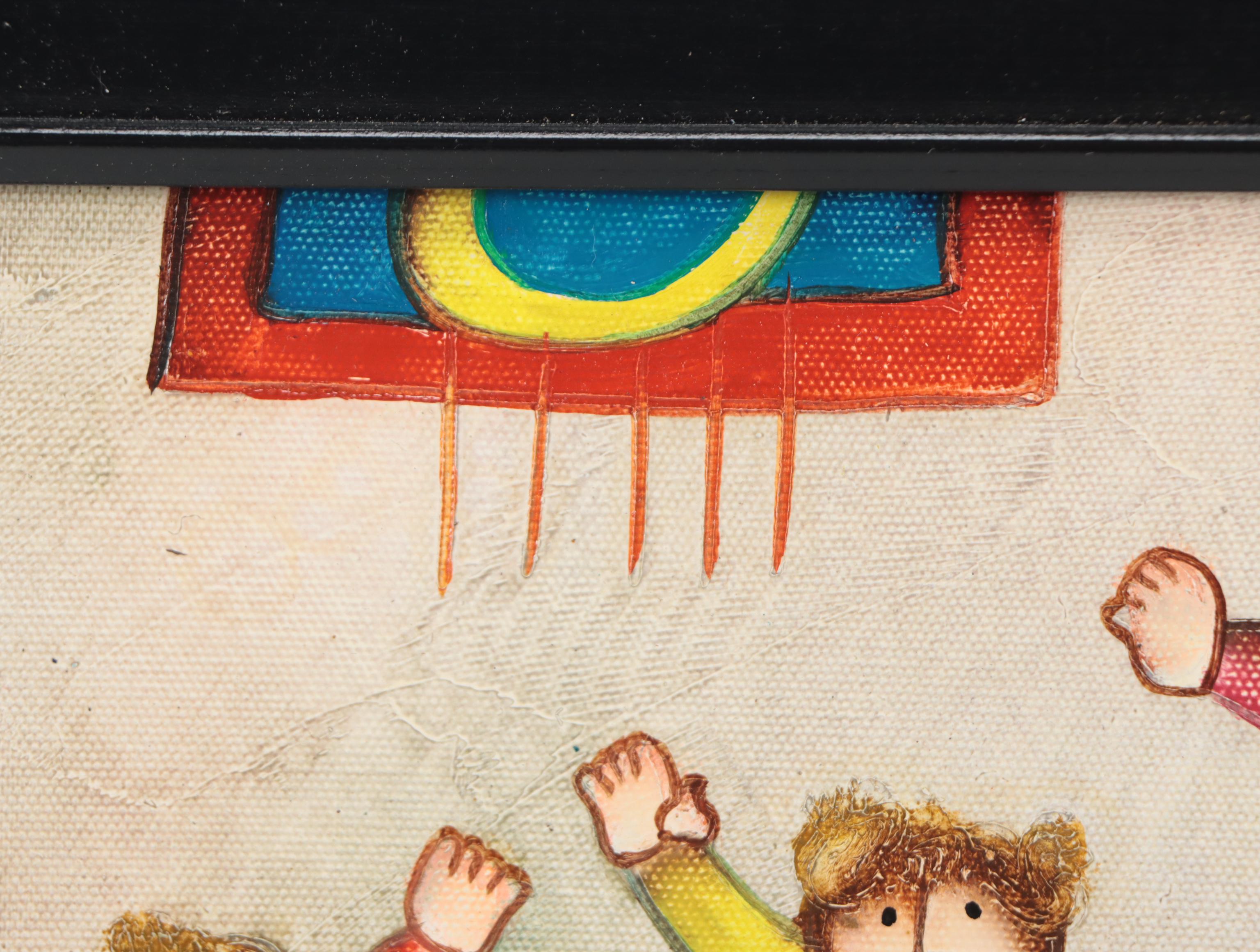 J. Roybal Oil Painting of Athletes, 21st Century