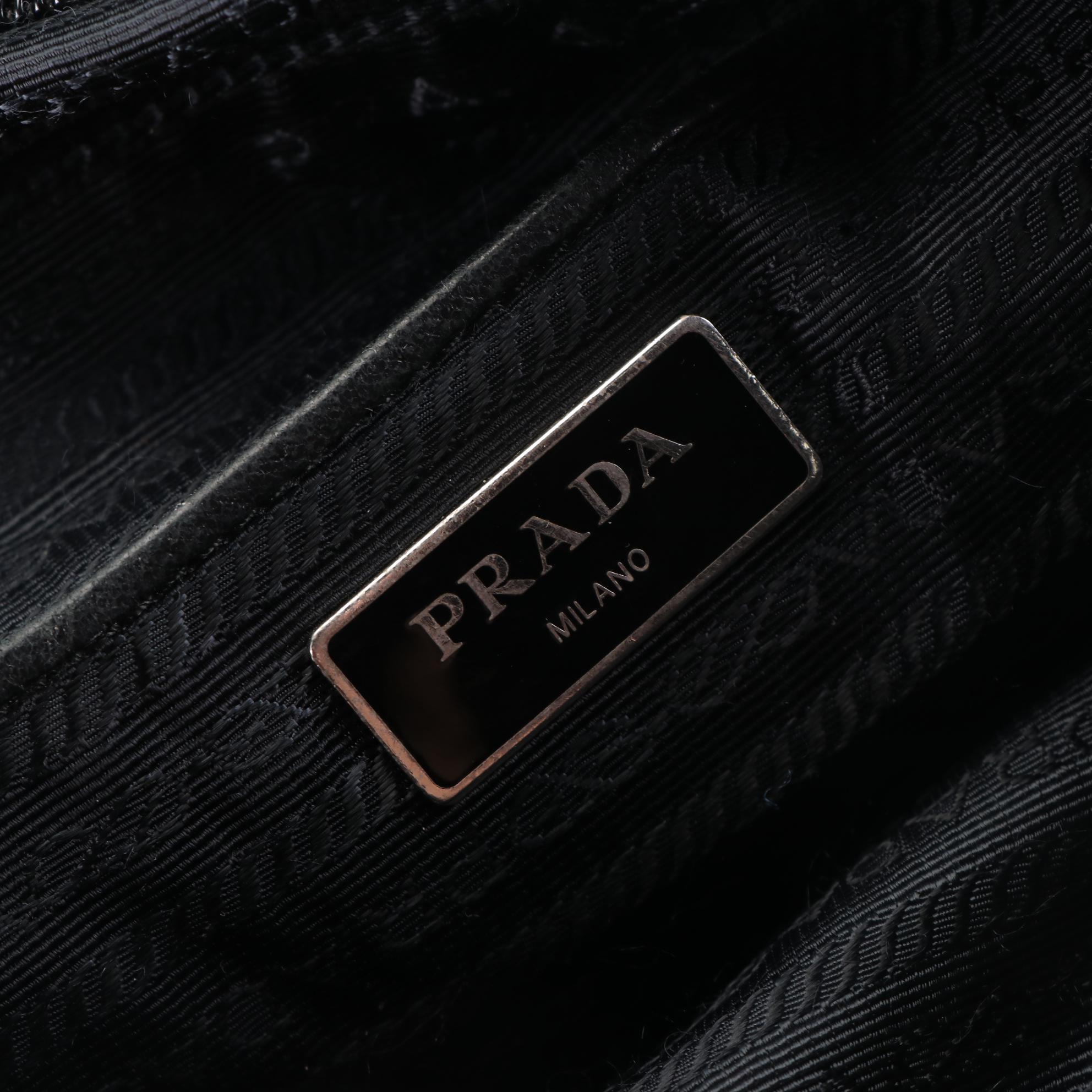 Prada Tessuto Nylon Saddle Bag with Saffiano Leather Trim