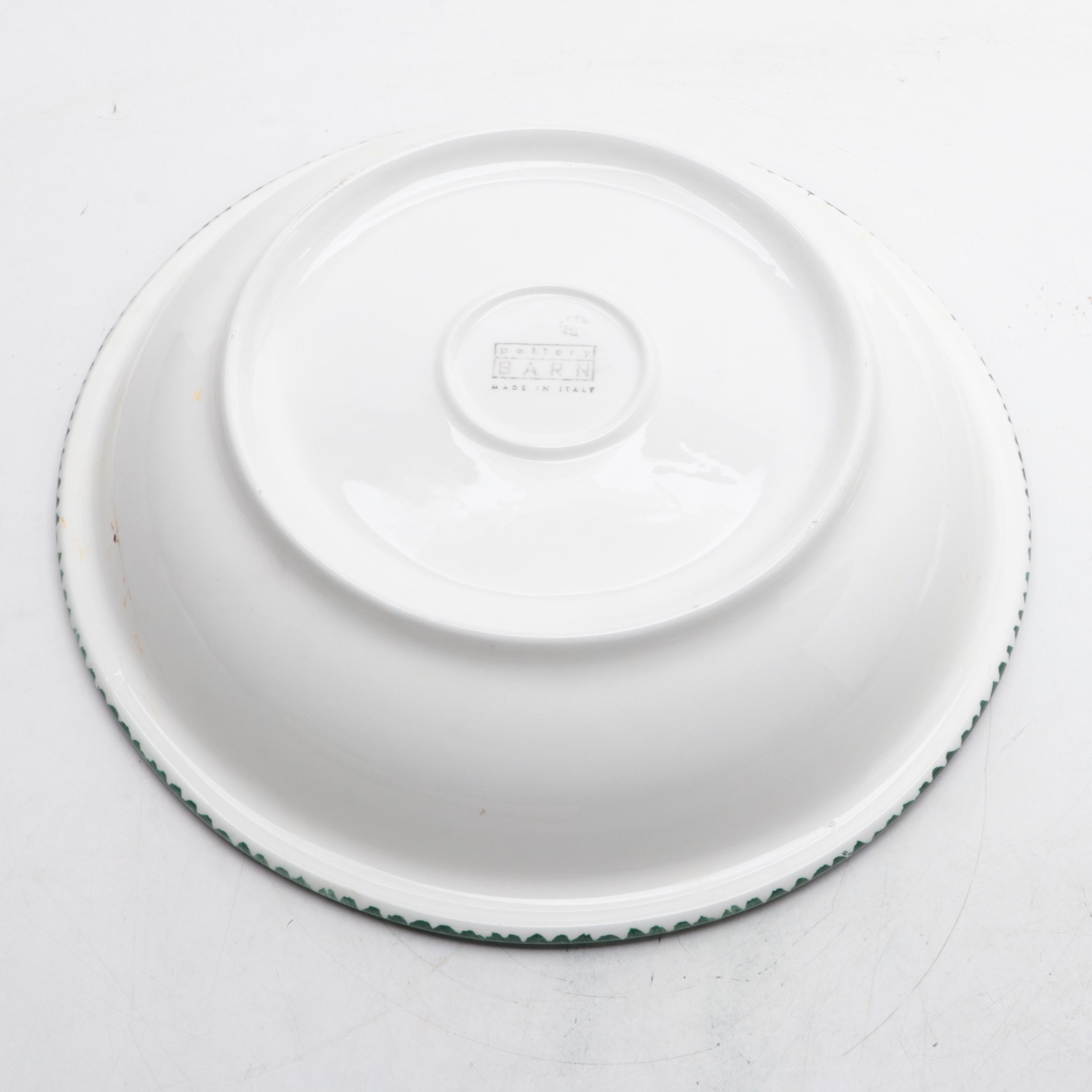 Italian Pottery Barn Centerpiece and Serving Bowls with Earthenware