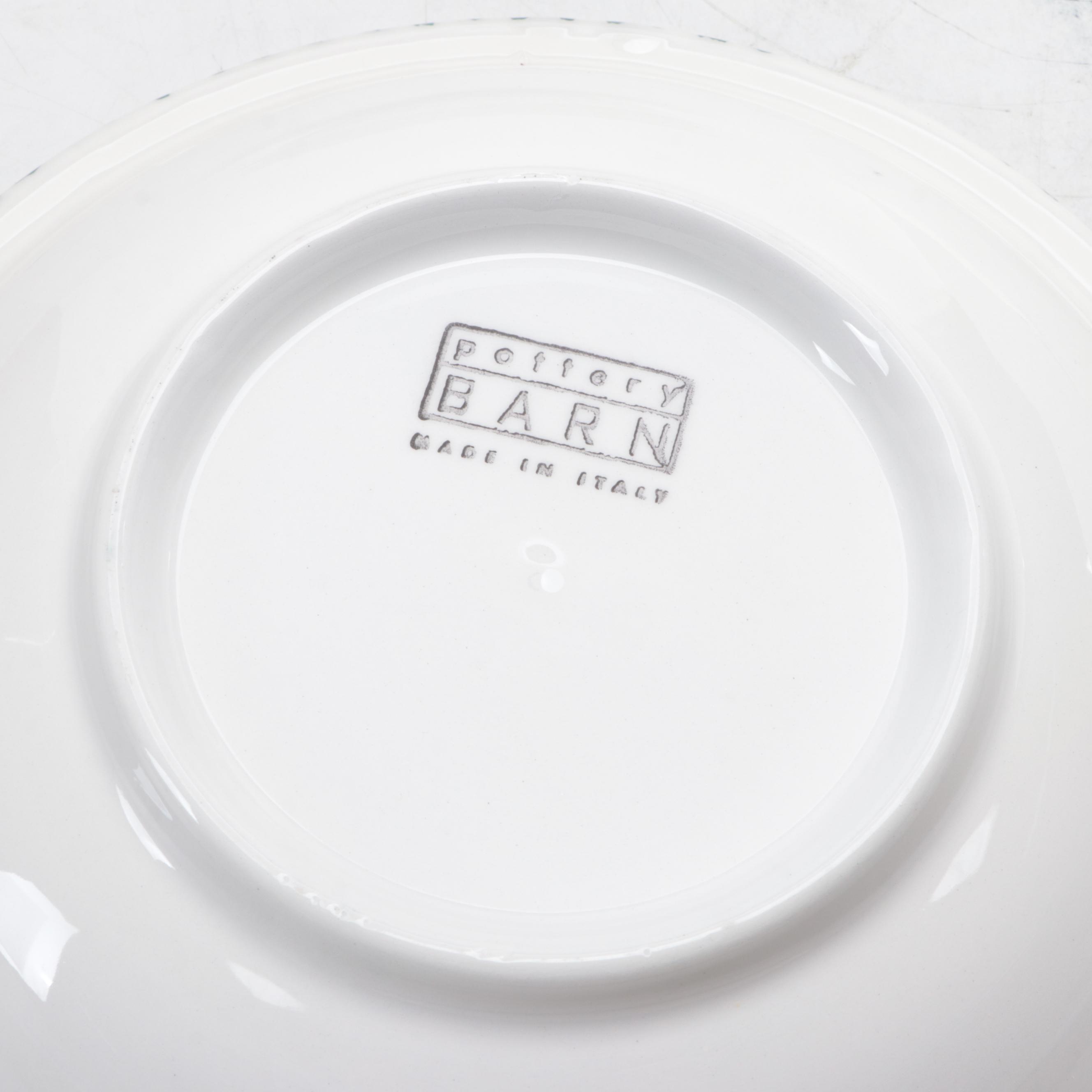 Italian Pottery Barn Centerpiece and Serving Bowls with Earthenware Tray