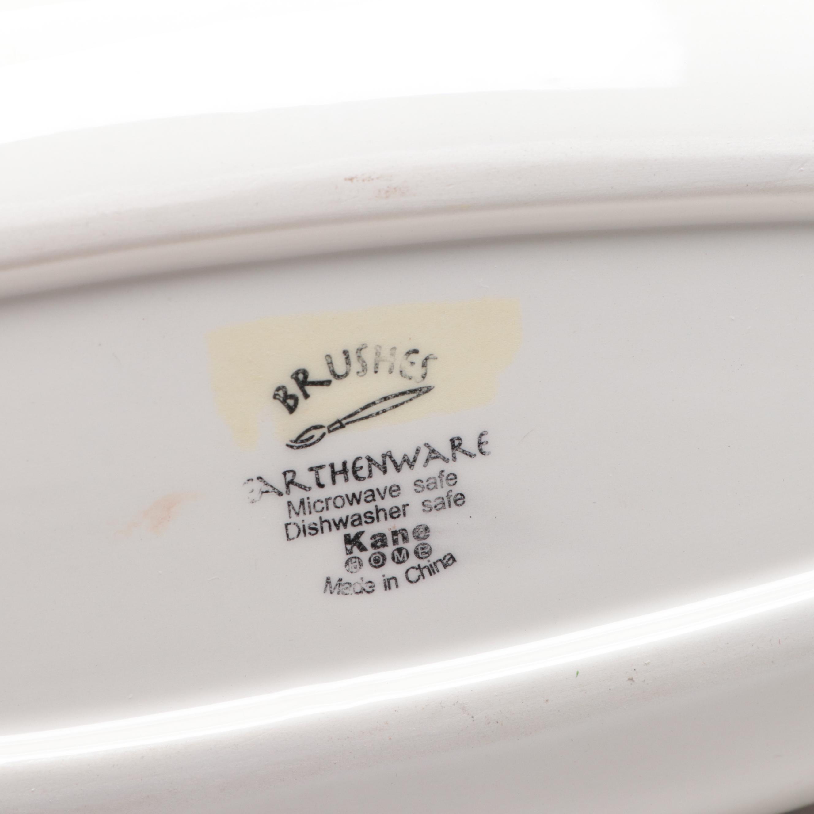 Italian Pottery Barn Centerpiece and Serving Bowls with Earthenware Tray