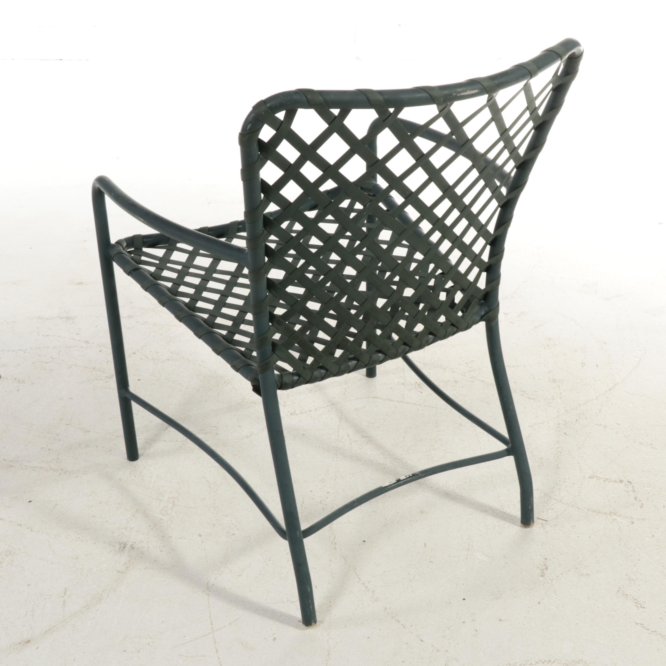 Aluminum Patio Chairs with Diamond Mesh Table and Umbrella EBTH