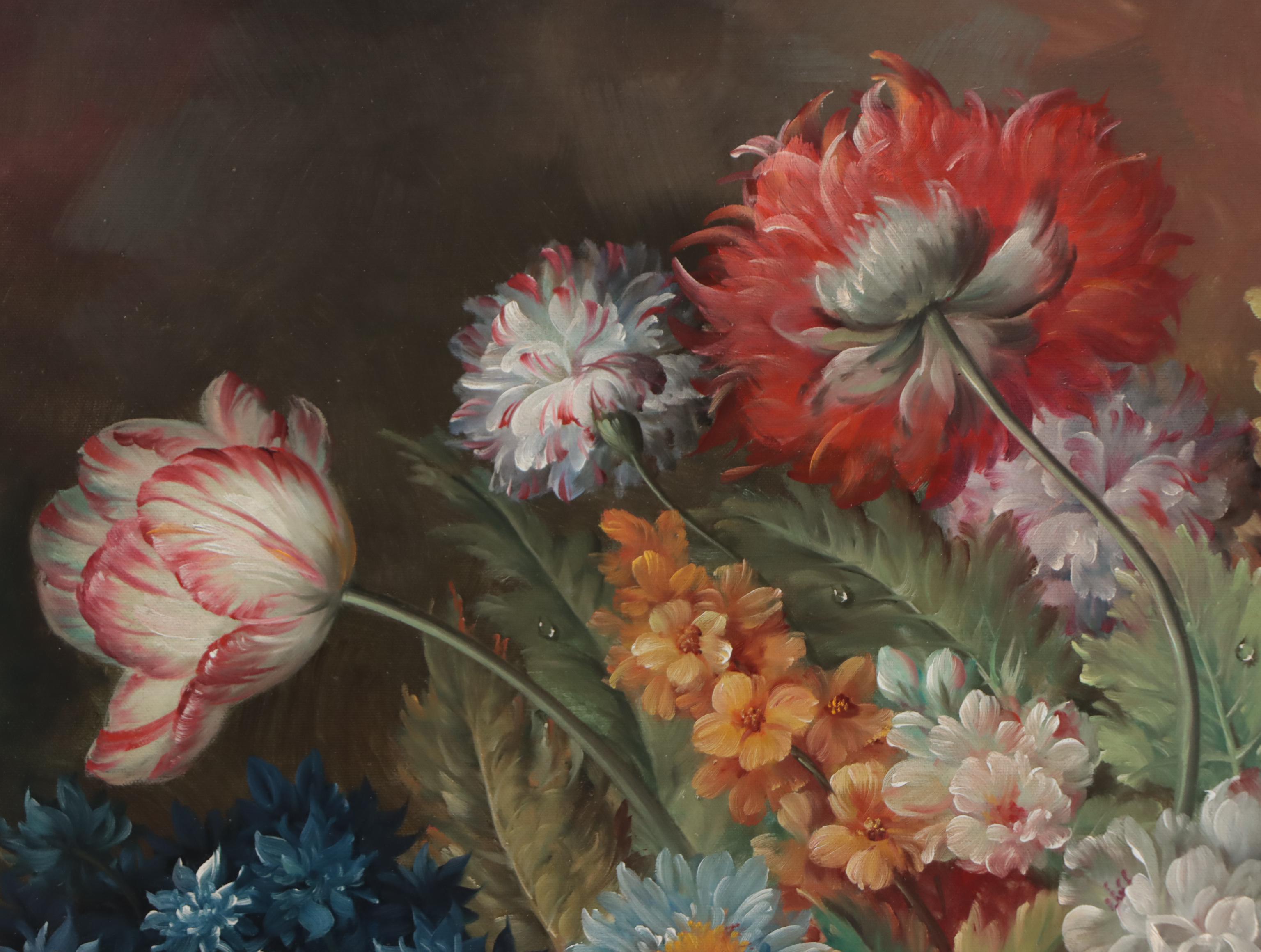 R. Bennington Floral Still Life Oil Painting, Circa 2000