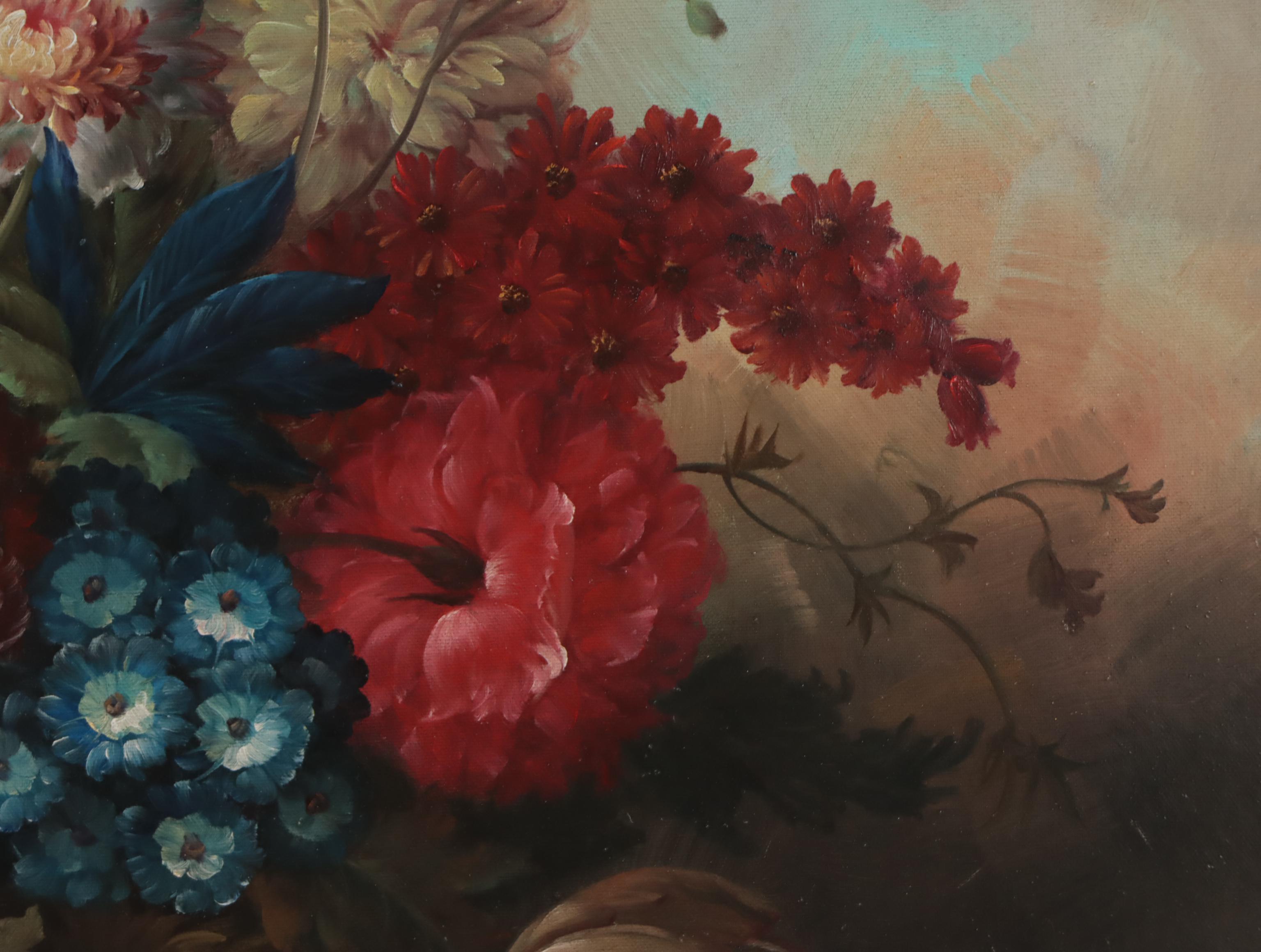 R. Bennington Floral Still Life Oil Painting, Circa 2000