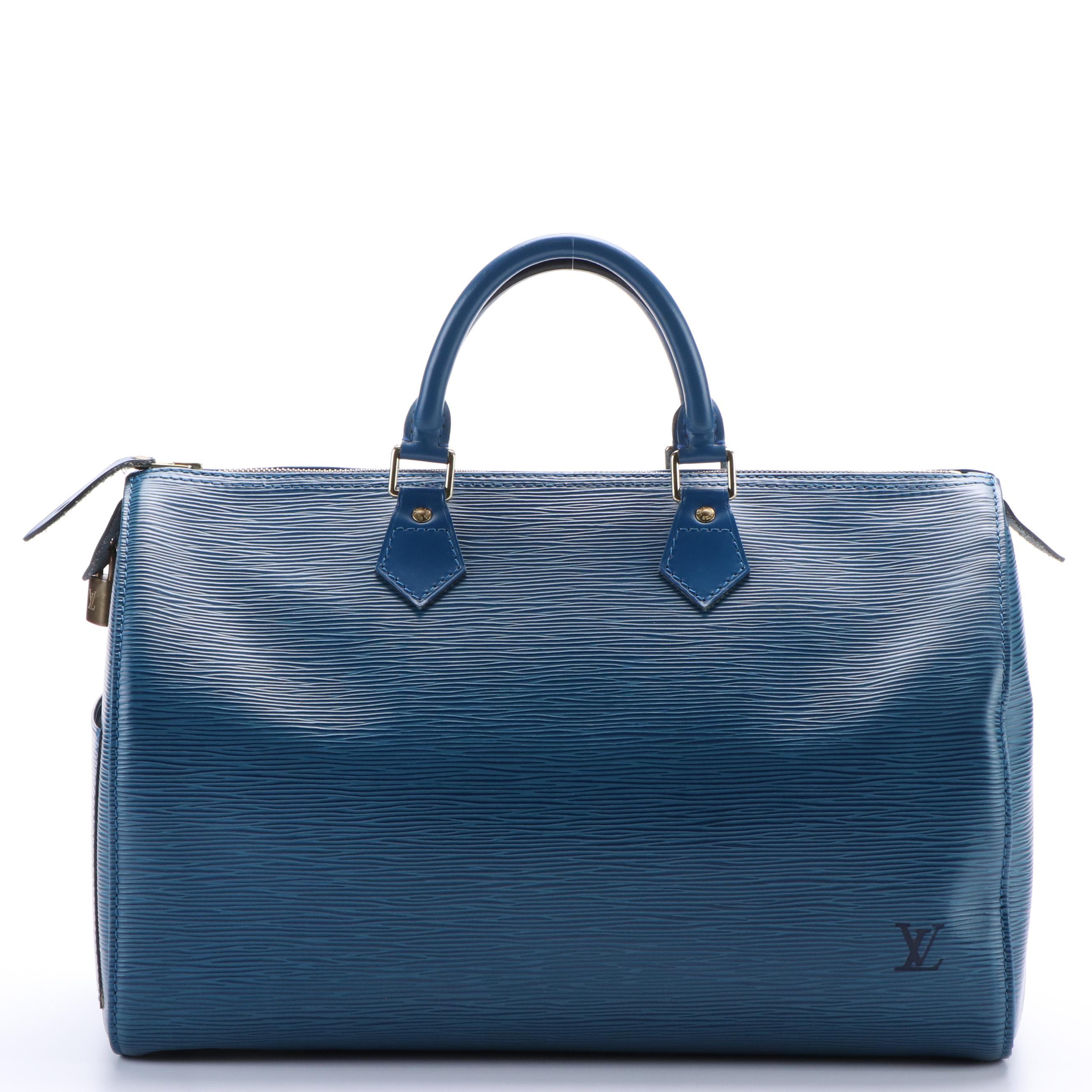 Louis Vuitton Speedy 35 in Blue Epi Leather
