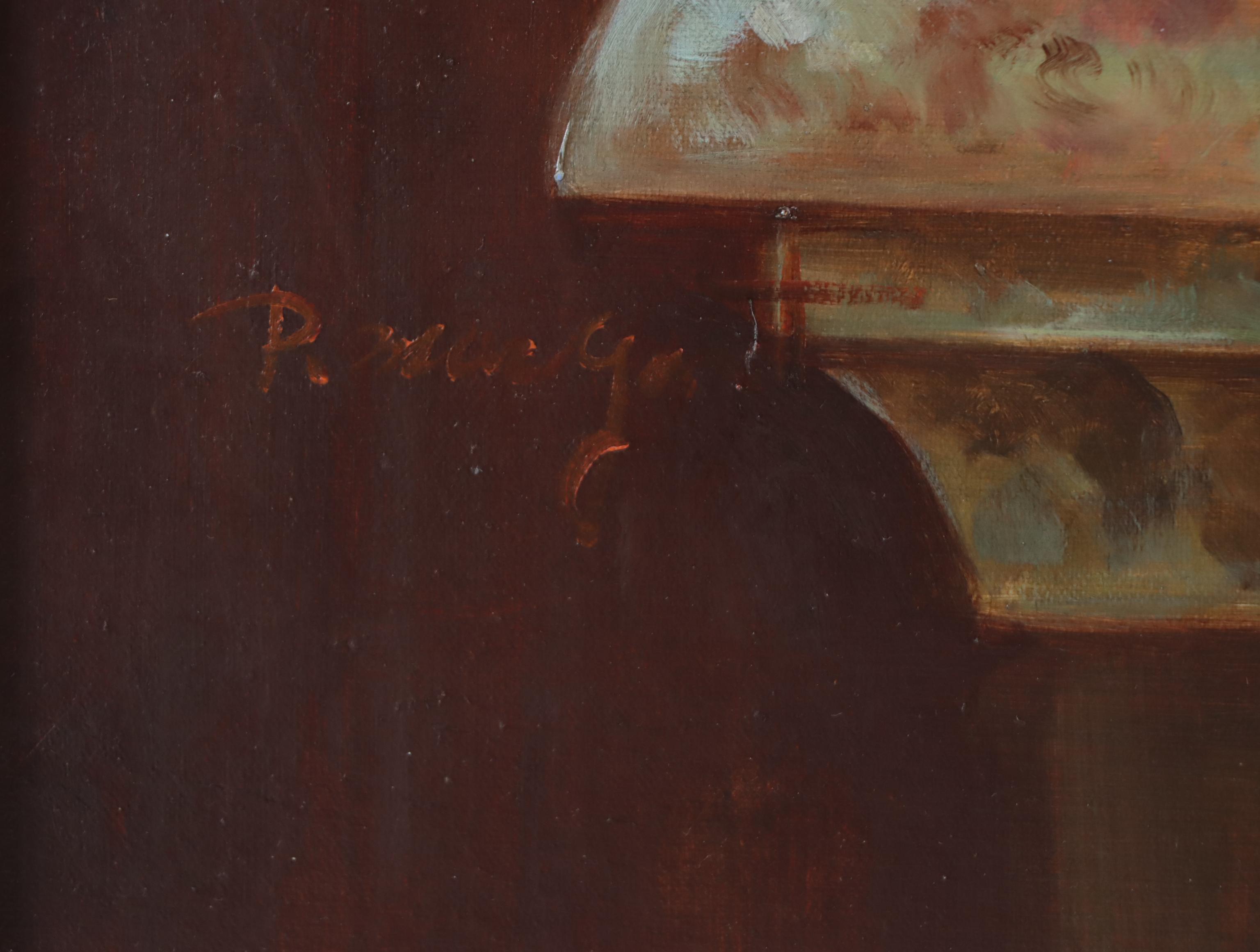 Botanical Still Life Oil Painting, Circa 2000