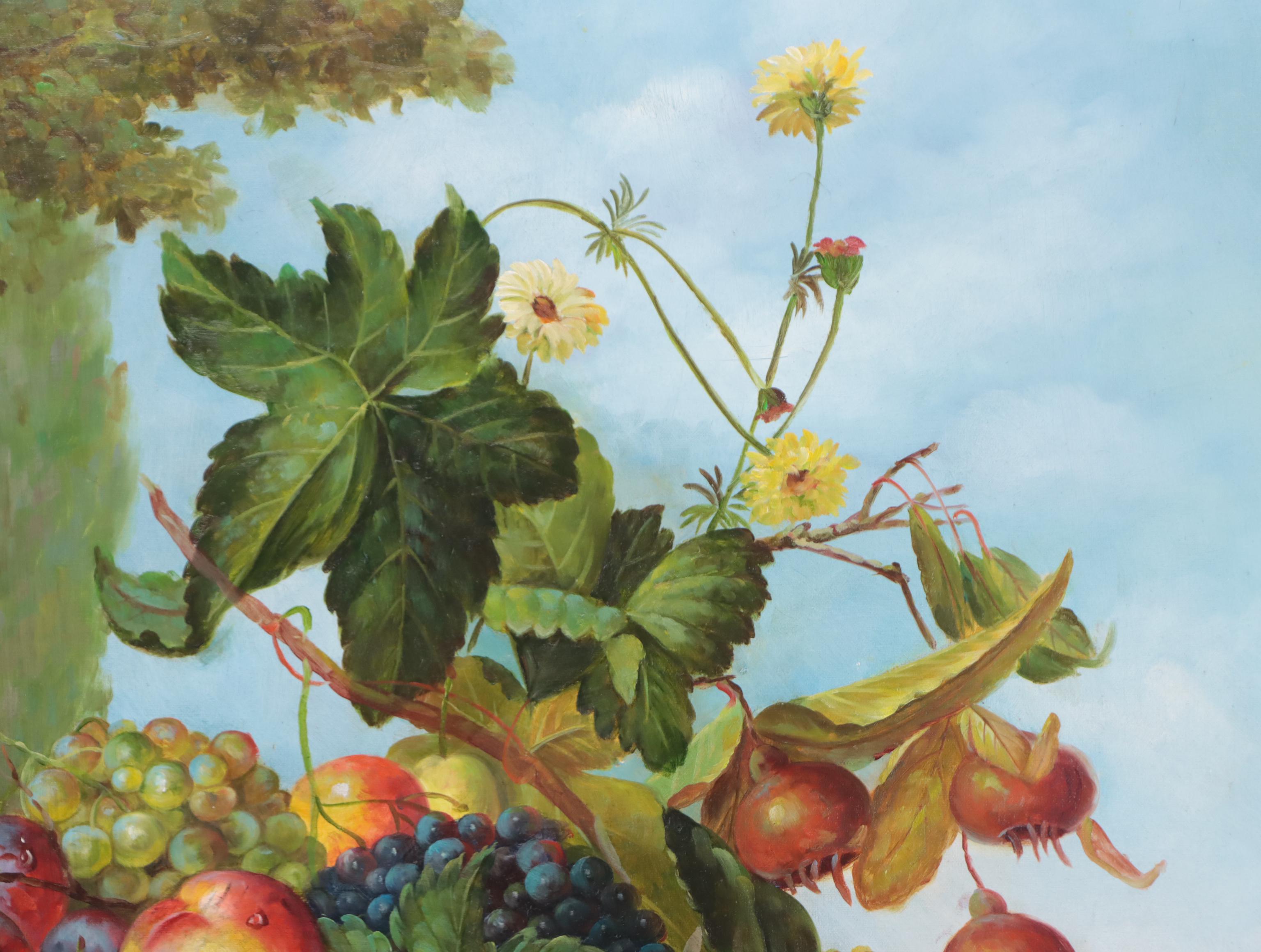 Botanical Still Life Oil Painting, Circa 2000