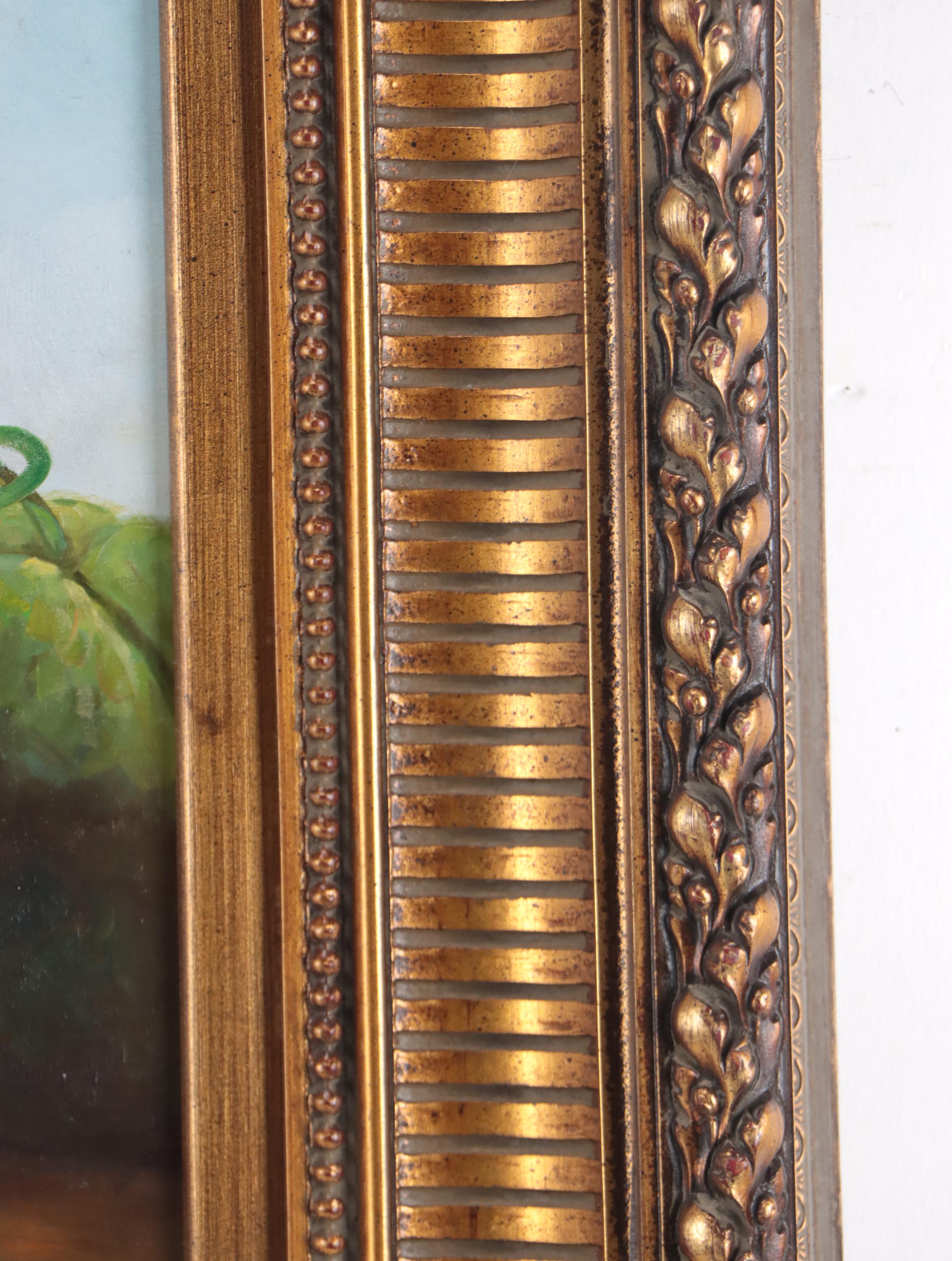 Botanical Still Life Oil Painting, Circa 2000