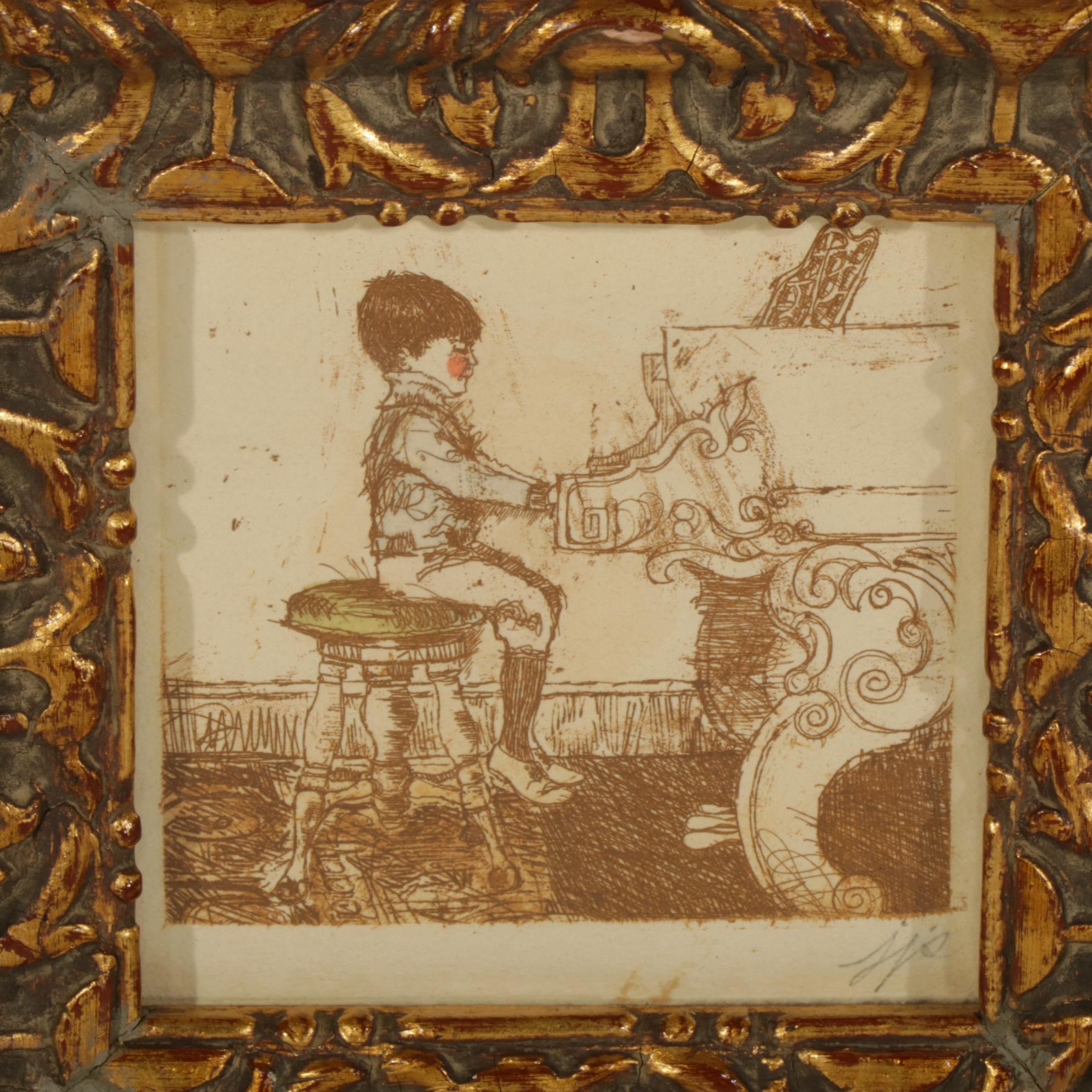 Collection of Etchings Featuring "The Trinity - Father, Son, and Holy Ghost"