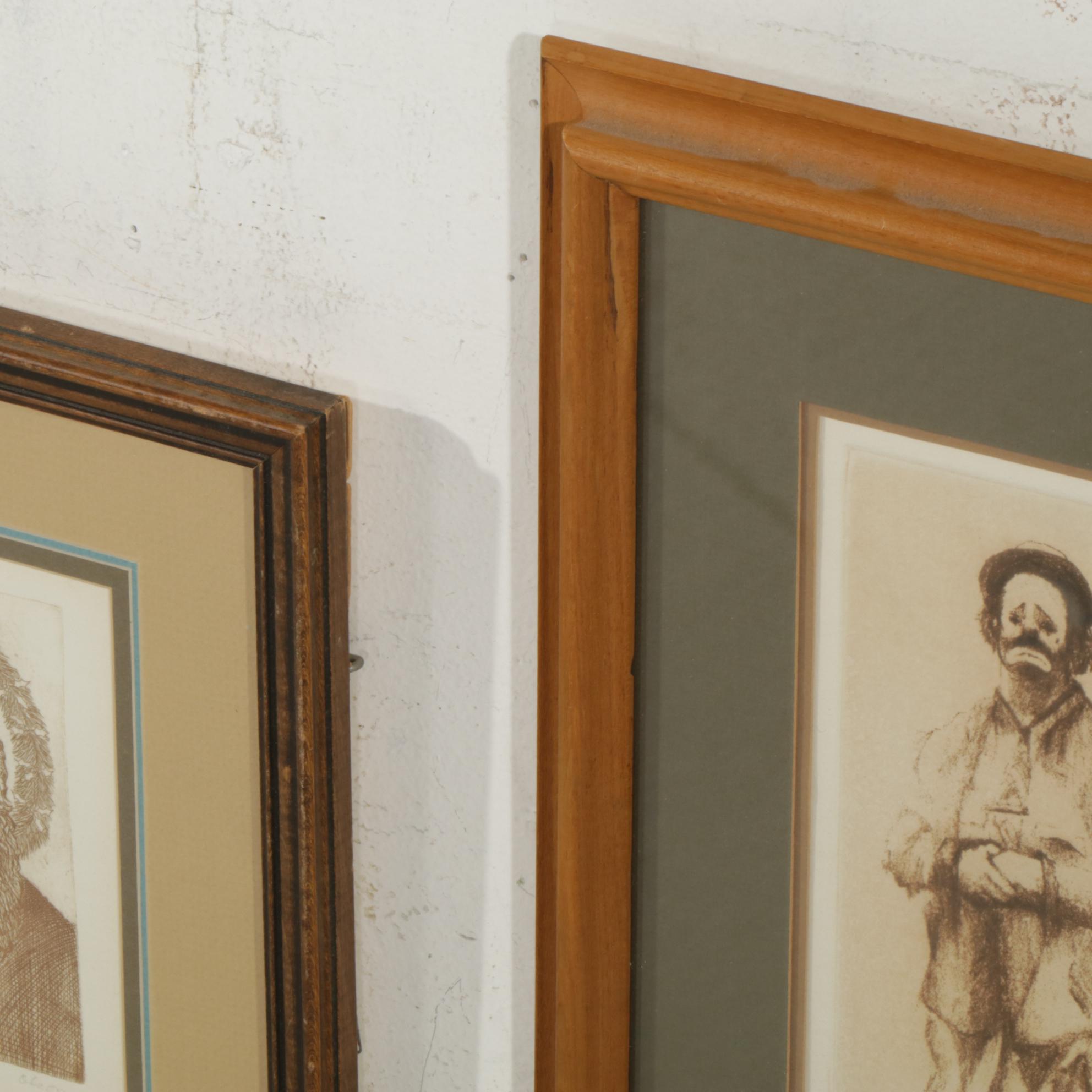 Collection of Etchings Featuring "The Trinity - Father, Son, and Holy Ghost"