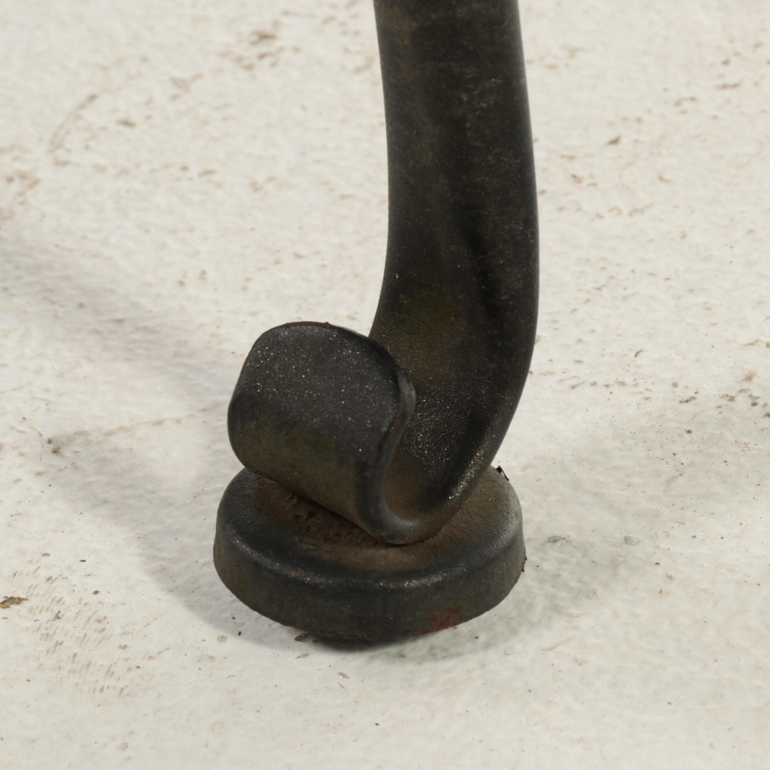 Wrought Iron and Metal Basket Weave Patio Chairs