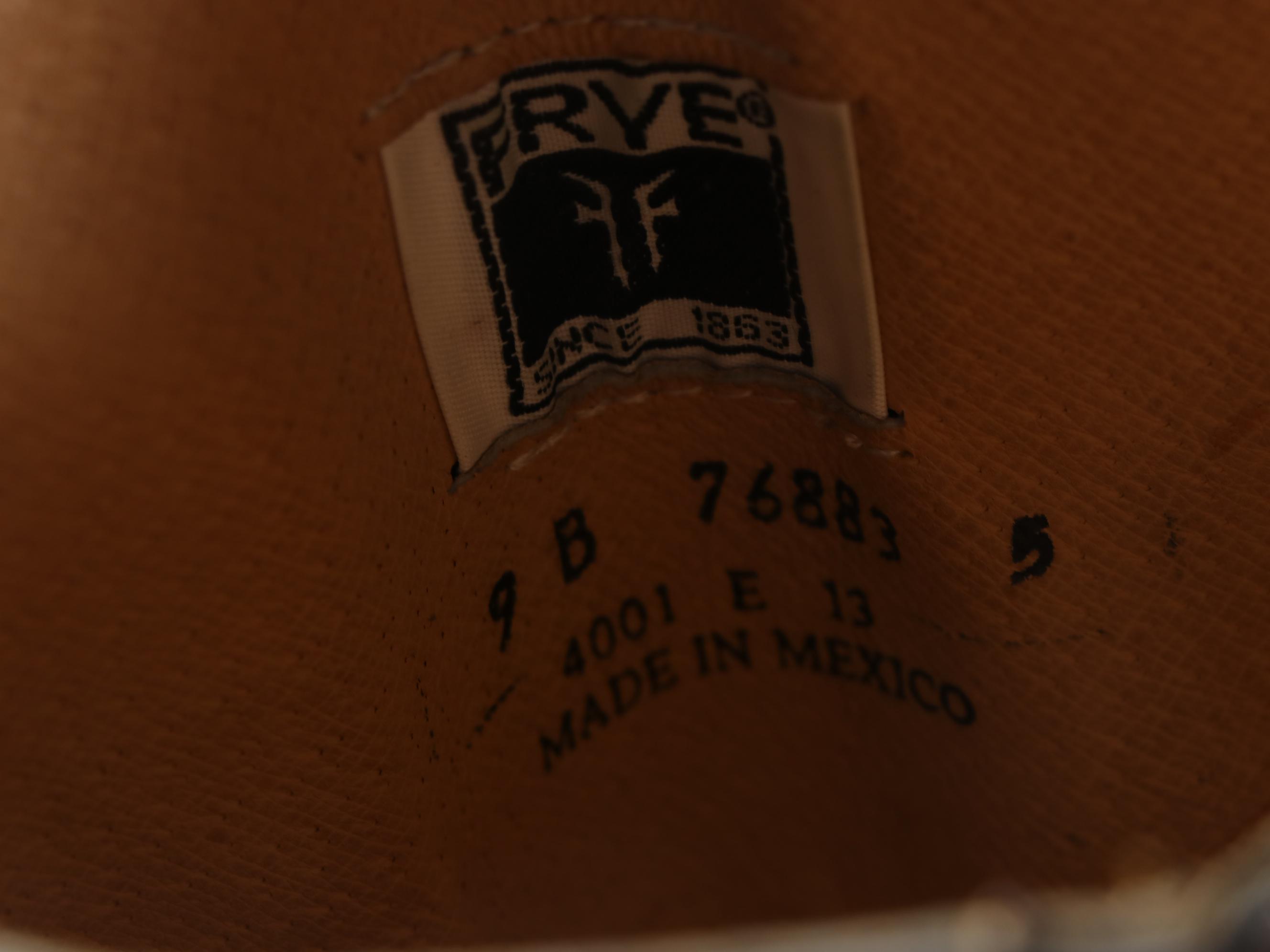 Frye Melissa Boots in Black Leather with Logo Cut-Out