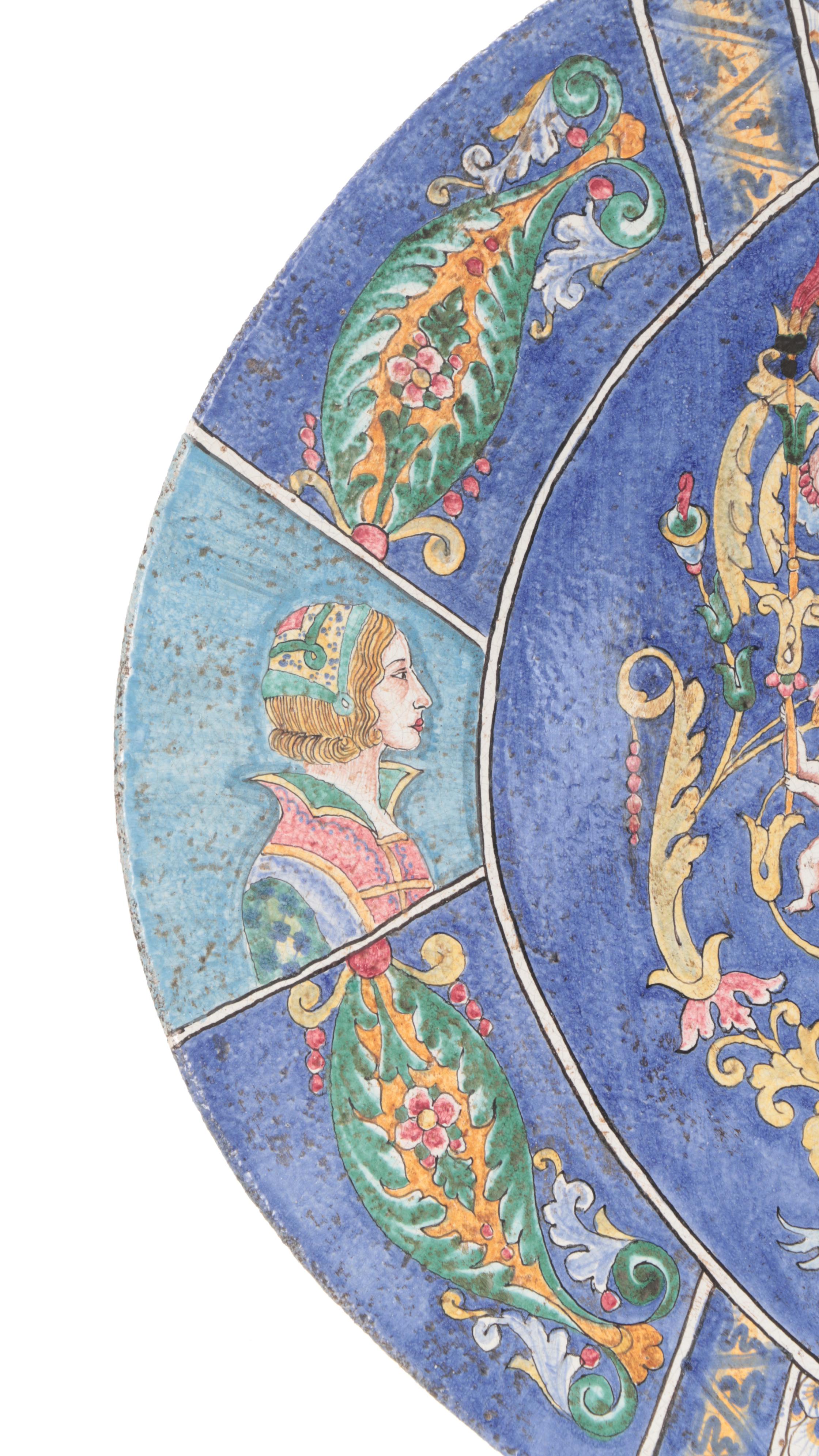 L'Antica Di Deruta Italian Majolica Cherubs Decorative Platter