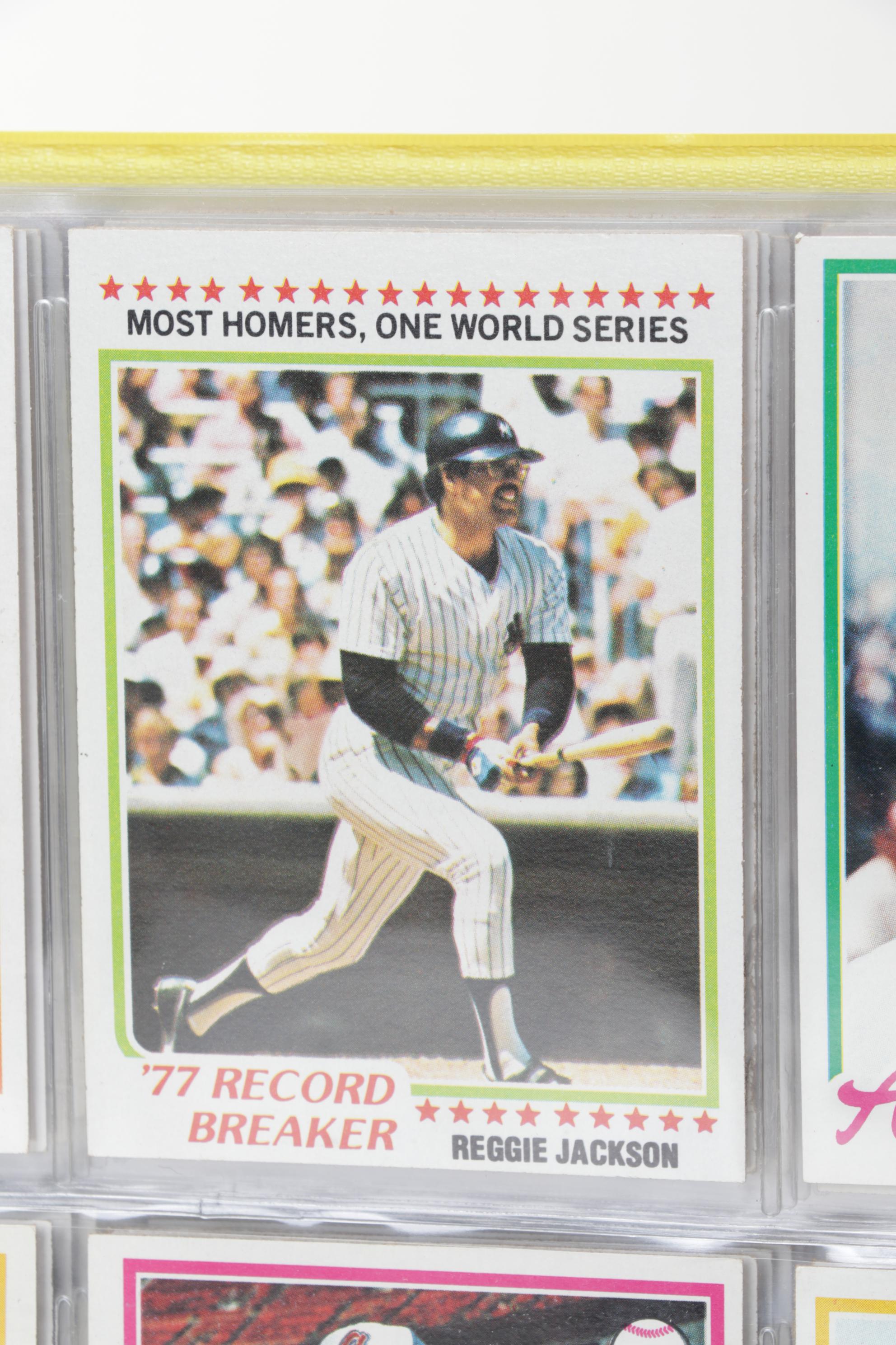 Topps Baseball Cards Featuring Reggie Jackson, Rollie Fingers, and More, 1970s