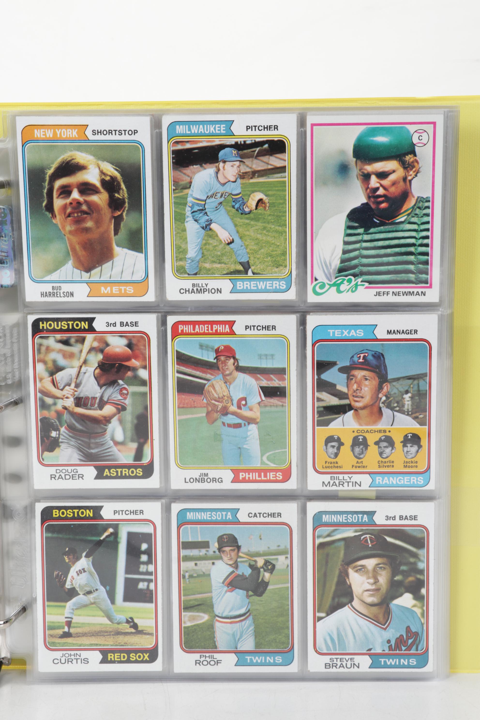 Topps Baseball Cards Featuring Reggie Jackson, Rollie Fingers, and More, 1970s