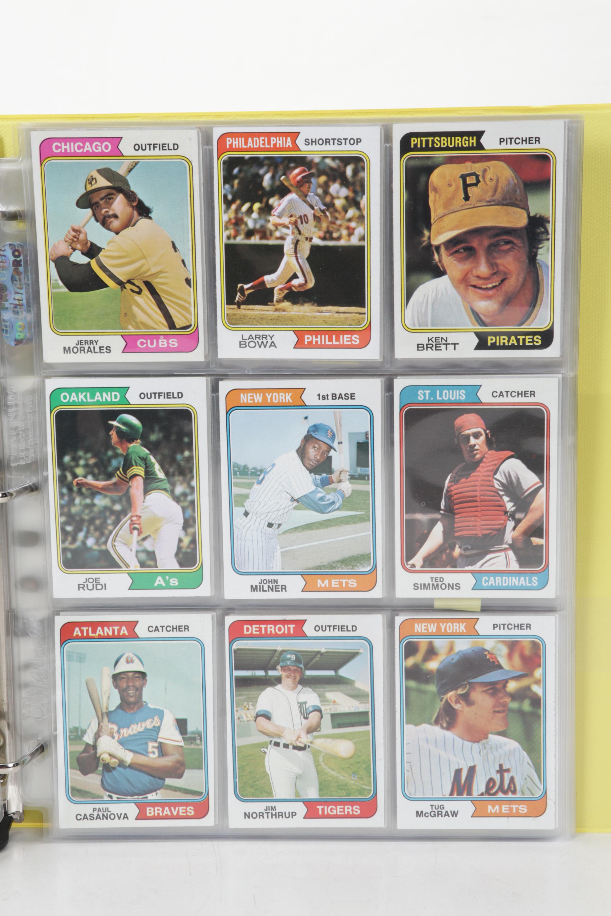 Topps Baseball Cards Featuring Reggie Jackson, Rollie Fingers, and More, 1970s