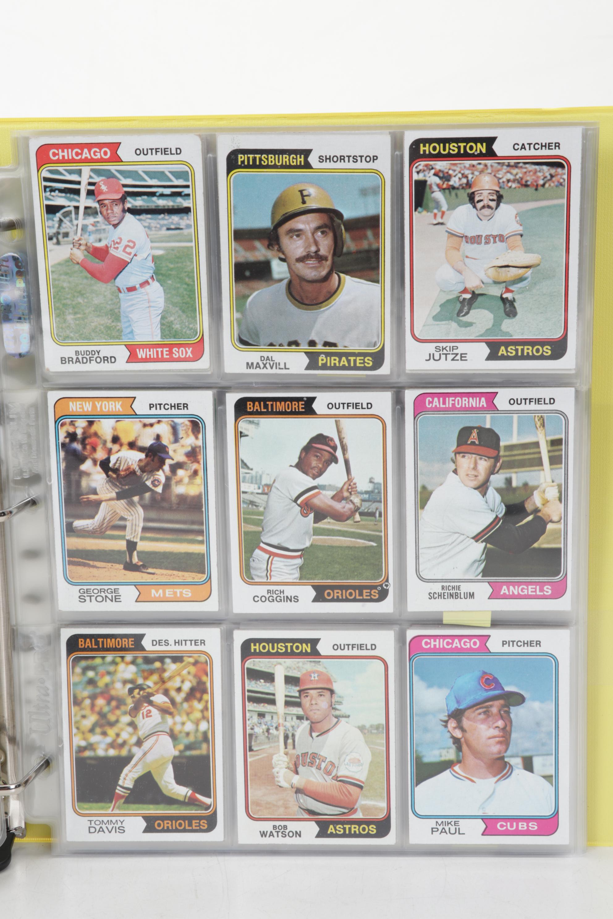Topps Baseball Cards Featuring Reggie Jackson, Rollie Fingers, and More, 1970s