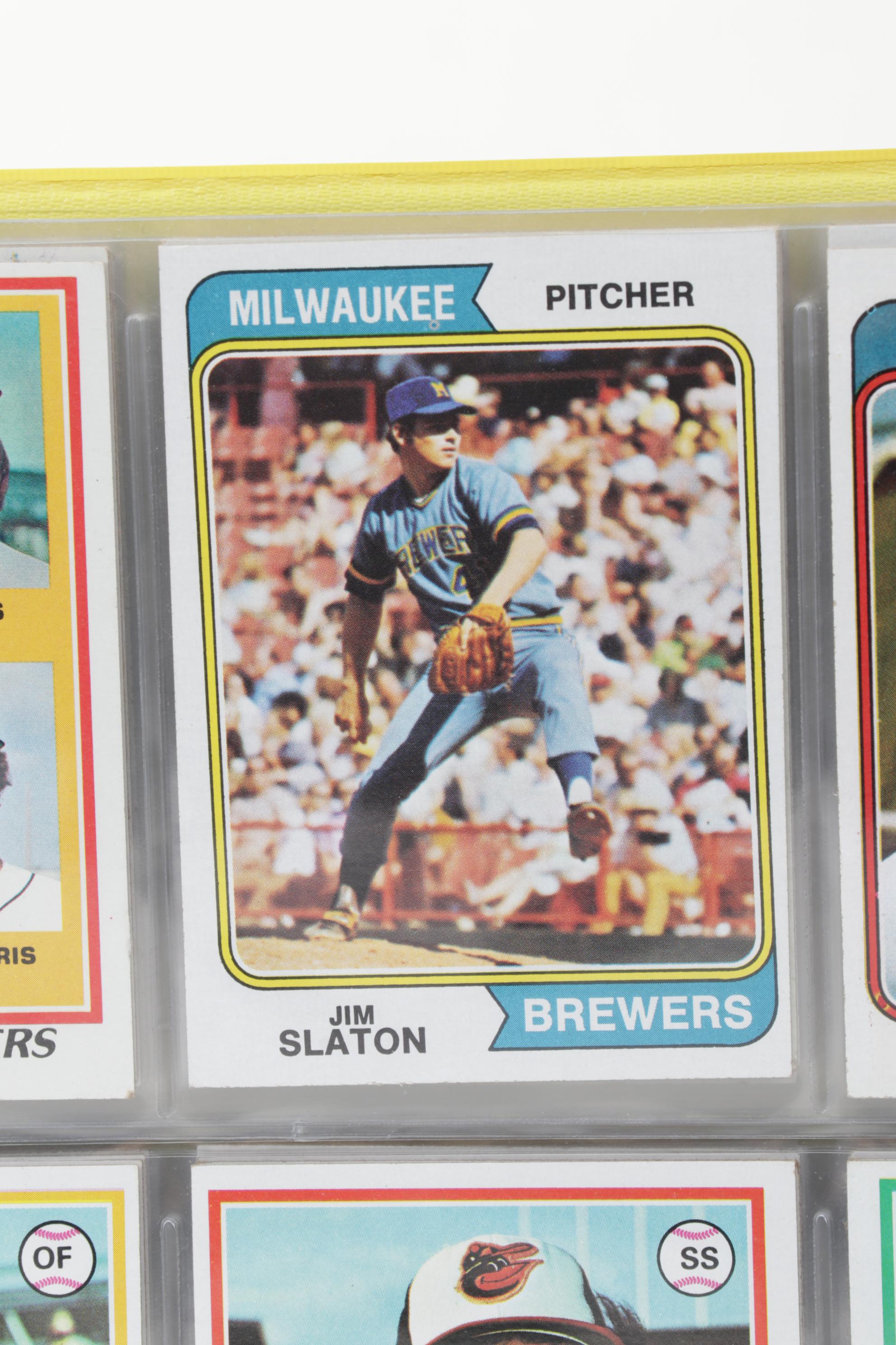 Topps Baseball Cards Featuring Reggie Jackson, Rollie Fingers, and More, 1970s