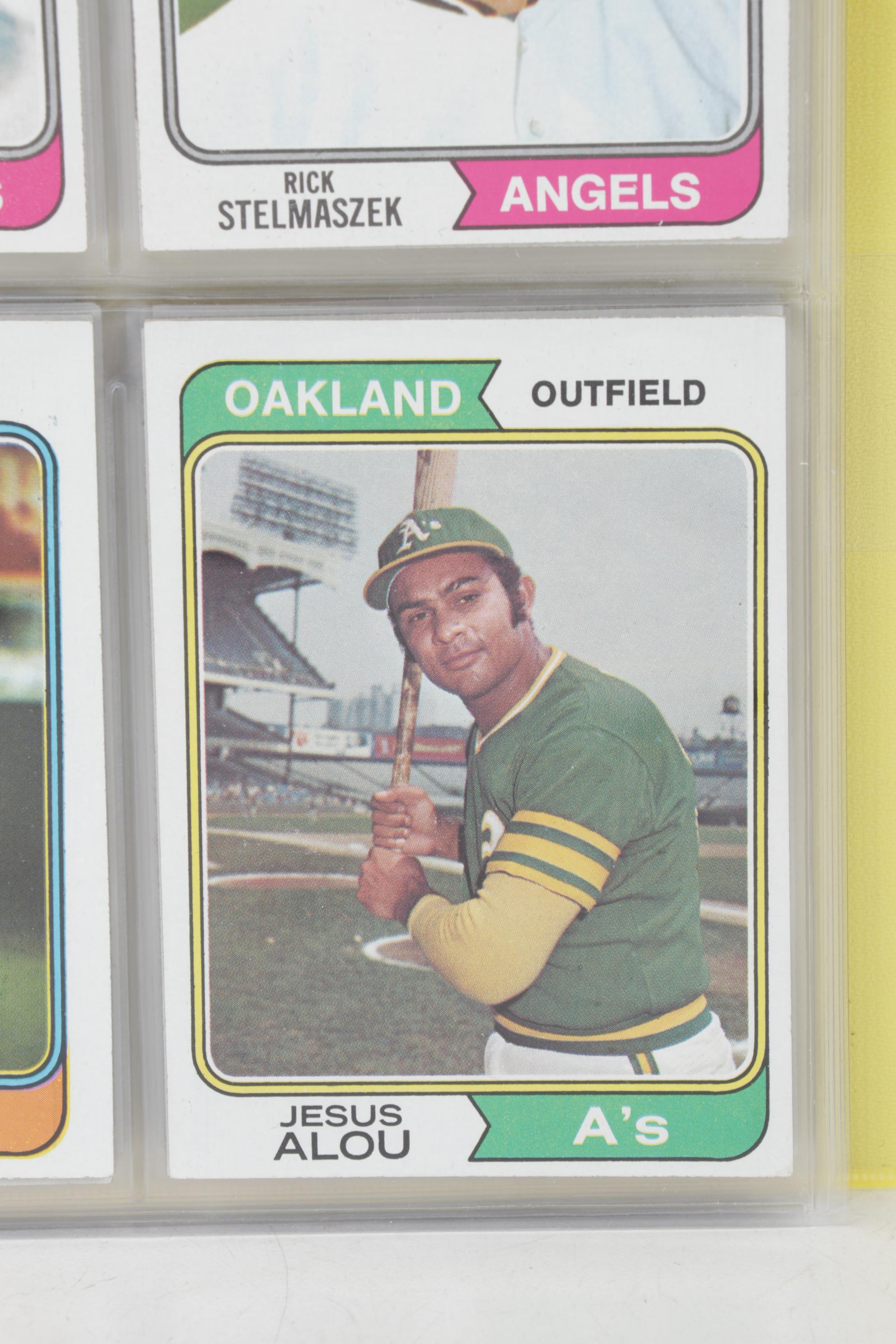 Topps Baseball Cards Featuring Reggie Jackson, Rollie Fingers, and More, 1970s