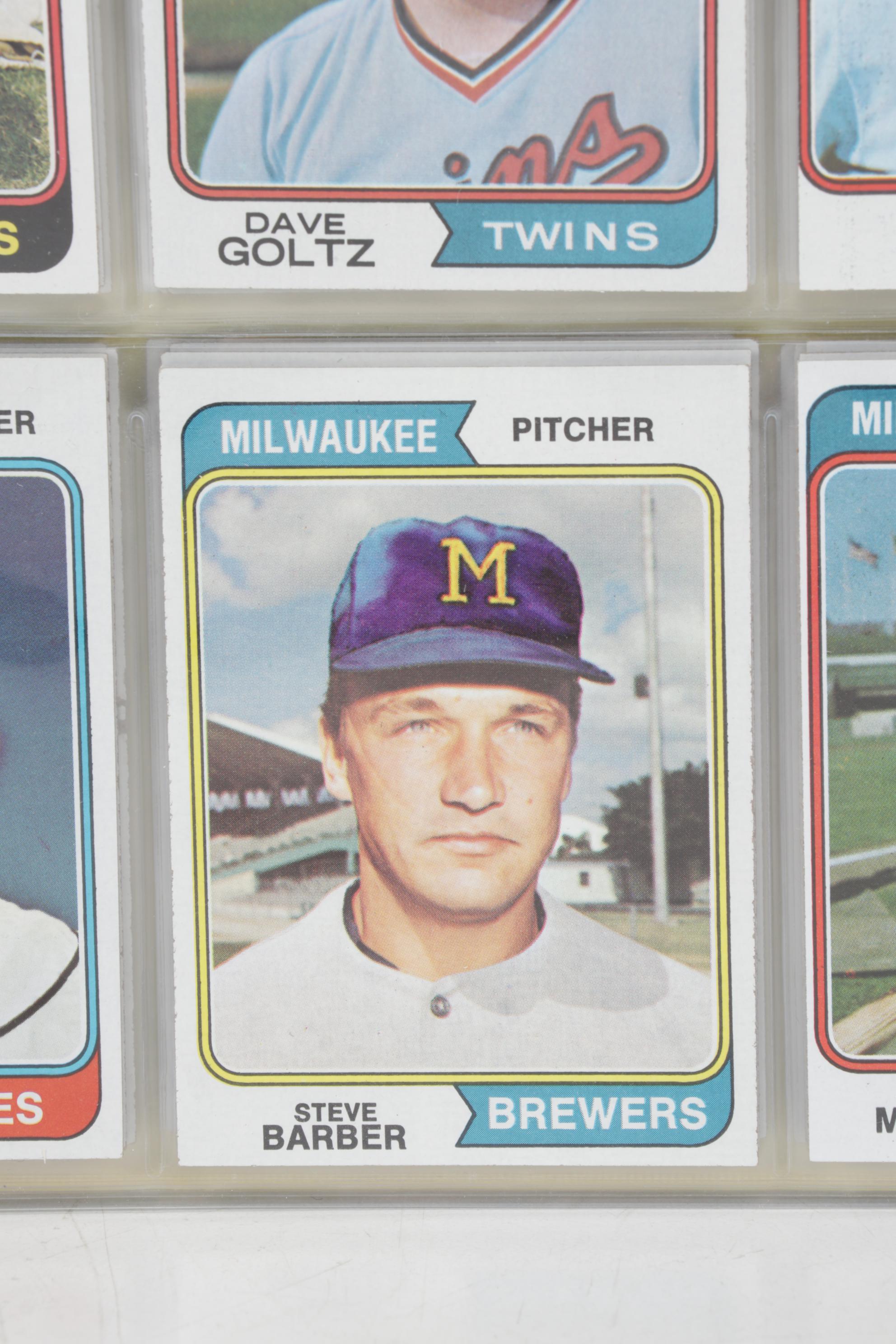 Topps Baseball Cards Featuring Reggie Jackson, Rollie Fingers, and More, 1970s