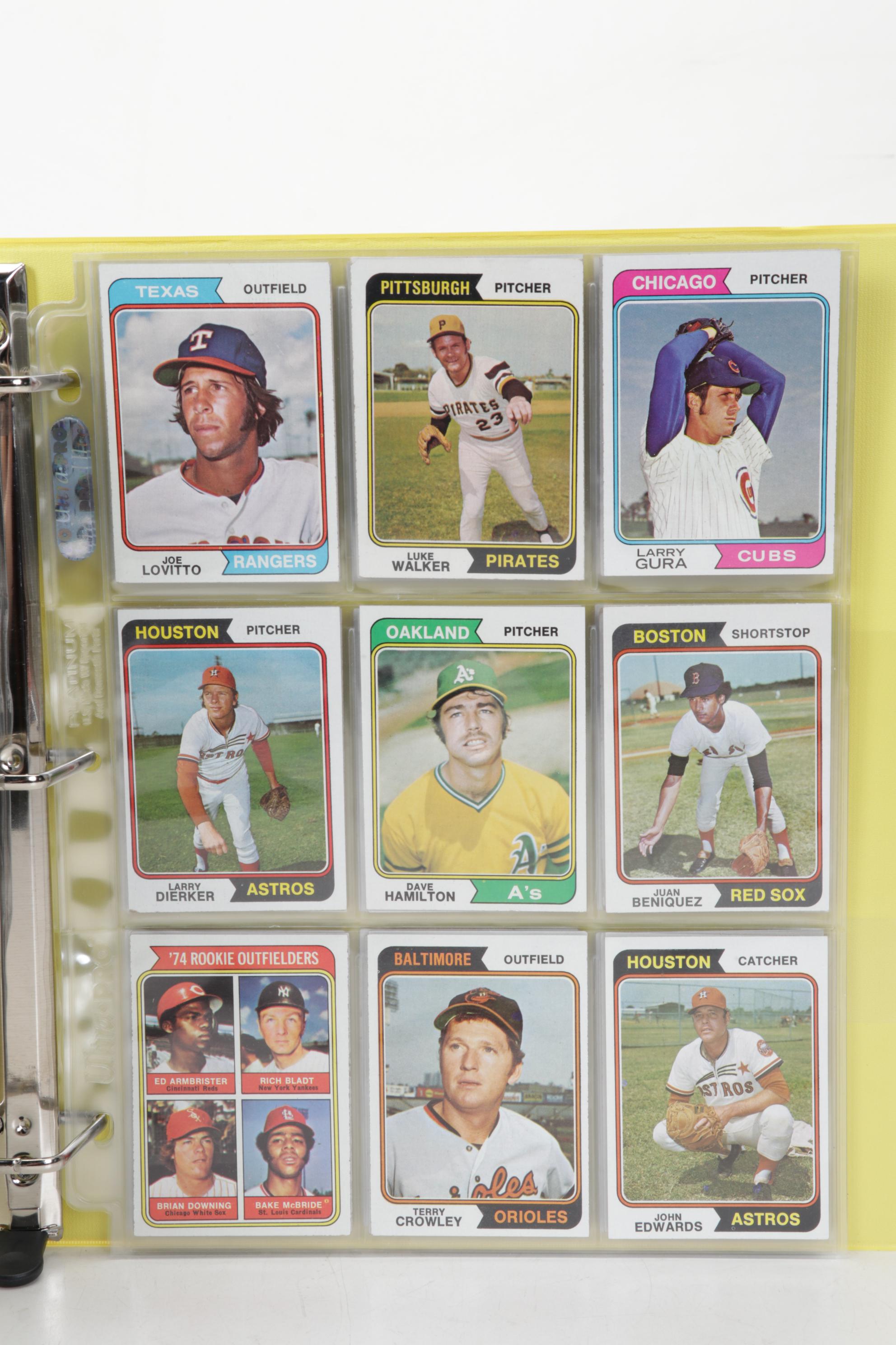 Topps Baseball Cards Featuring Reggie Jackson, Rollie Fingers, and More, 1970s