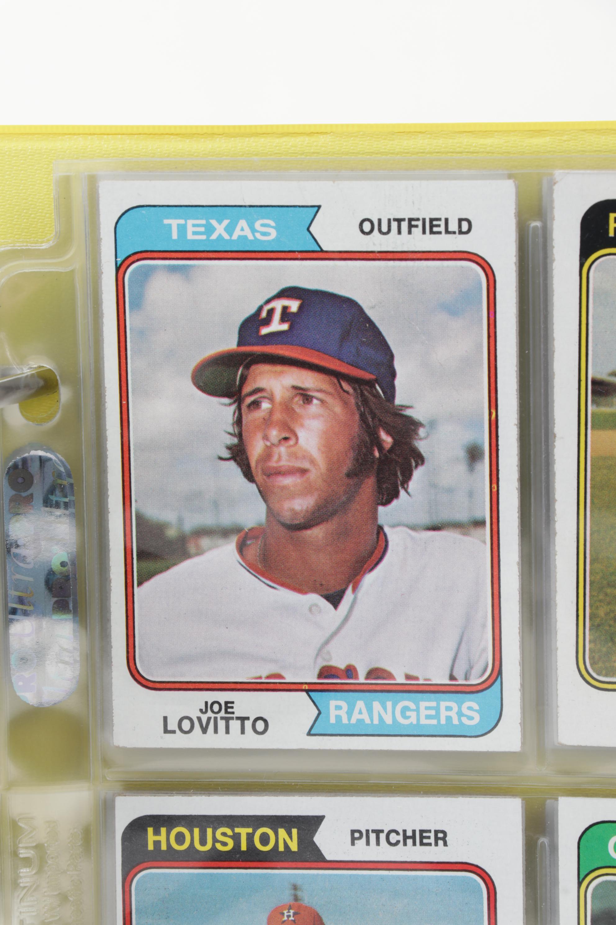 Topps Baseball Cards Featuring Reggie Jackson, Rollie Fingers, and More, 1970s